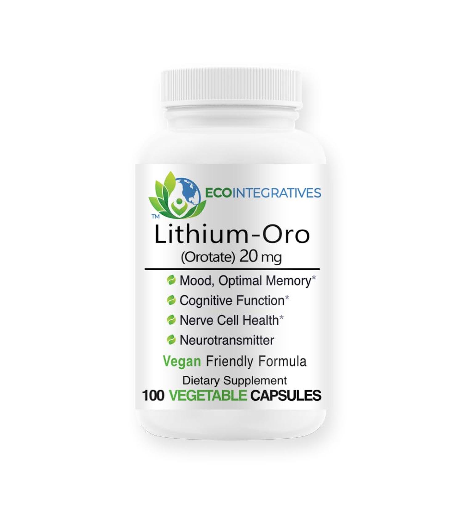 Lithium Oro 20 mg Supports Healthy Mood Emotional Wellness Behavior and Memory. Bioavailable 100 Caps (Elemental Lithium Orotate) 100 Count (Pack of 1) - Buy Online on GoSupps.com
