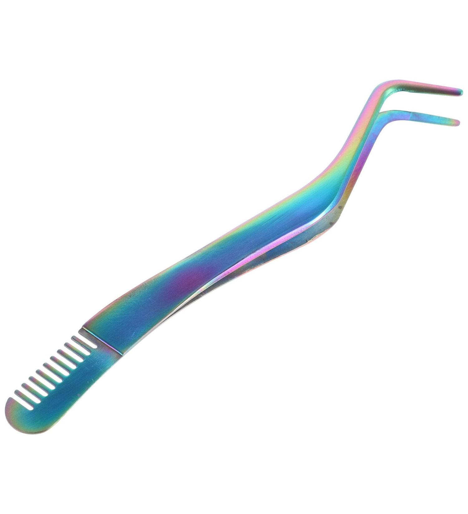 Beavorty Eyelash Tweezers with Comb first aid tweezers eyelashes tweezer lashes tweezers eyebrow tweezers eyelash applicator tool coin tweezers lash tweezers comb lash extension tweezer - Buy Online on GoSupps.com