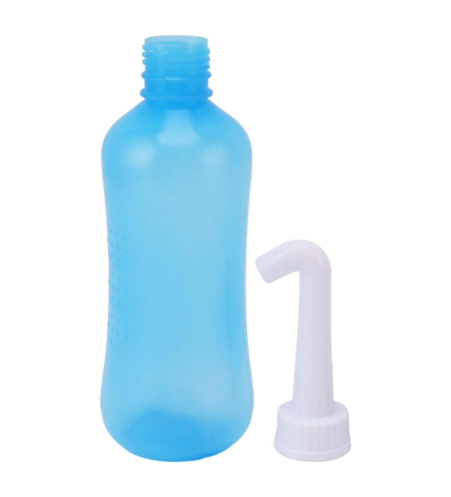 Nasal Rinse Bottle for Adults | Manual Nasal Irrigation with Visible Water Level | Comfortable Grip | Home Use - 310ml with Single & Five Hole Heads - Buy Online on GoSupps.com