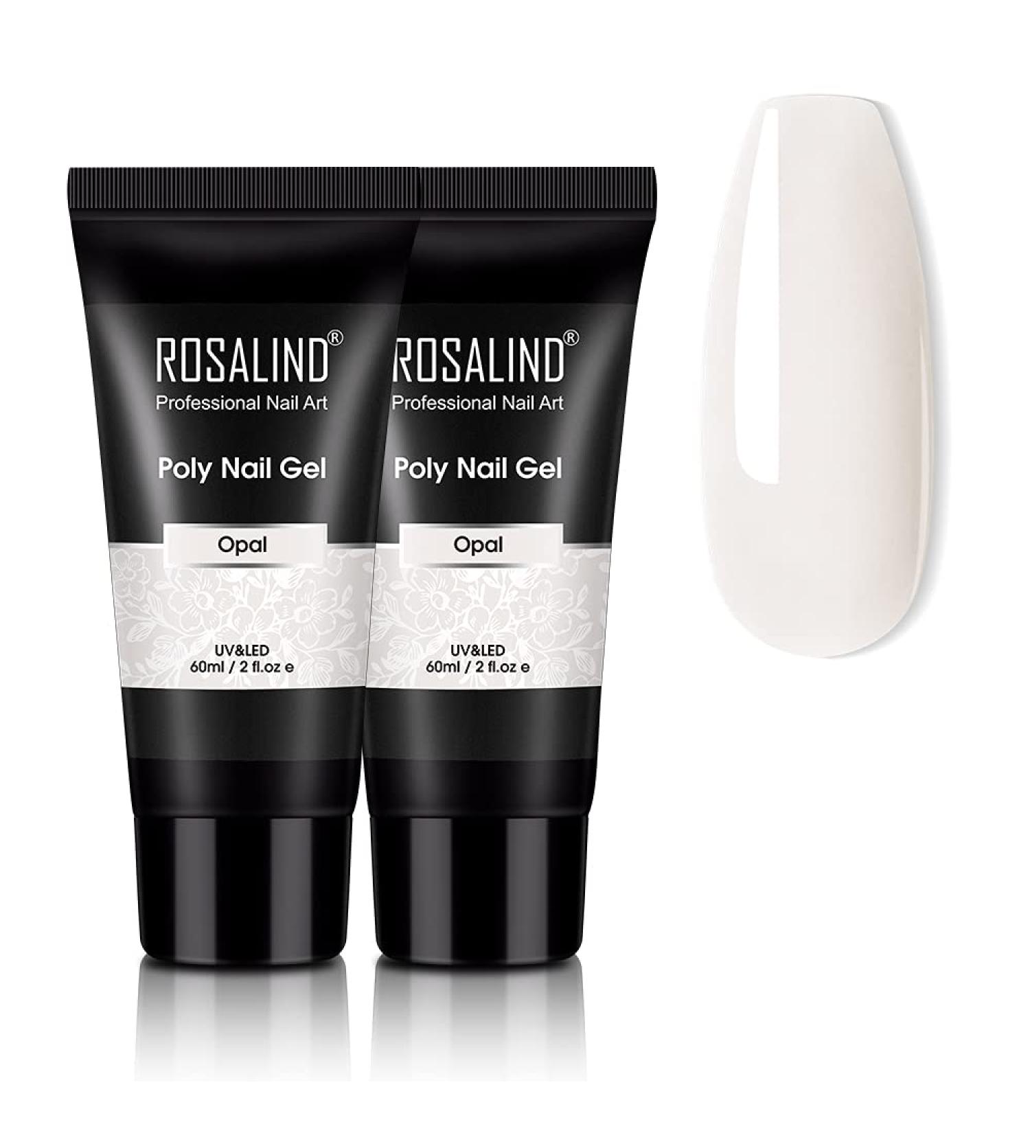 Opal Poly Extension Gel ROSALIND 2 PCS 2 oz White Poly Nail Gel kit Nail Builder for Opal Nail Art Decoration Nail Thickening Poly Nail Gel Tube Easy to DIY Use Need UV Lamp - Buy Online on GoSupps.com