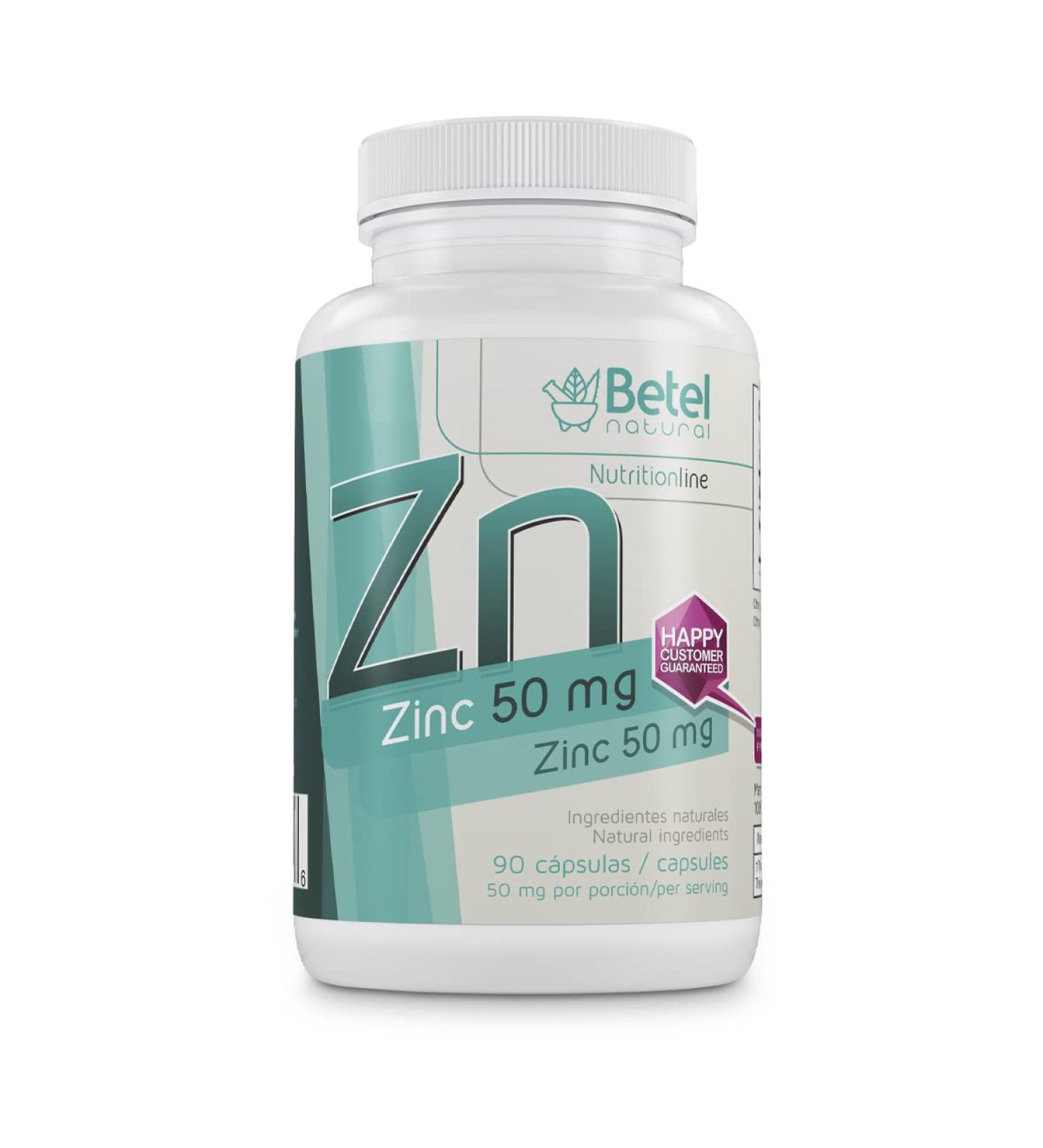 Betel Natural Premium Zinc Supplement - 50mg, 90 Capsules - Buy Online on GoSupps.com