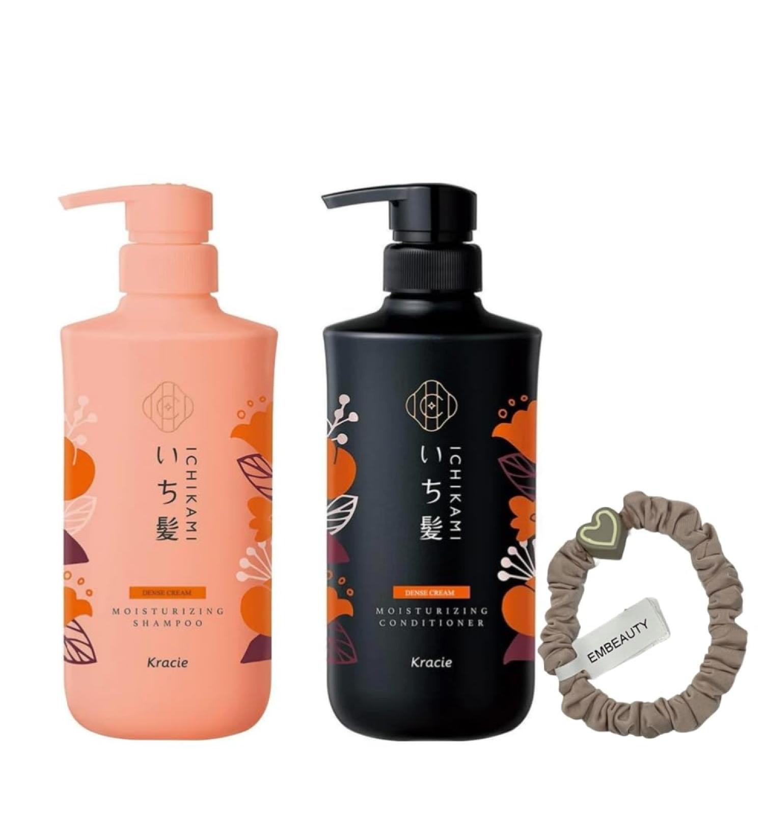 Buy Ichikami Moisturizing Shampoo & Conditioner Set 480ml - Nourish Your Hair + Free Hair Tie | International Shipping Available - Buy Online on GoSupps.com