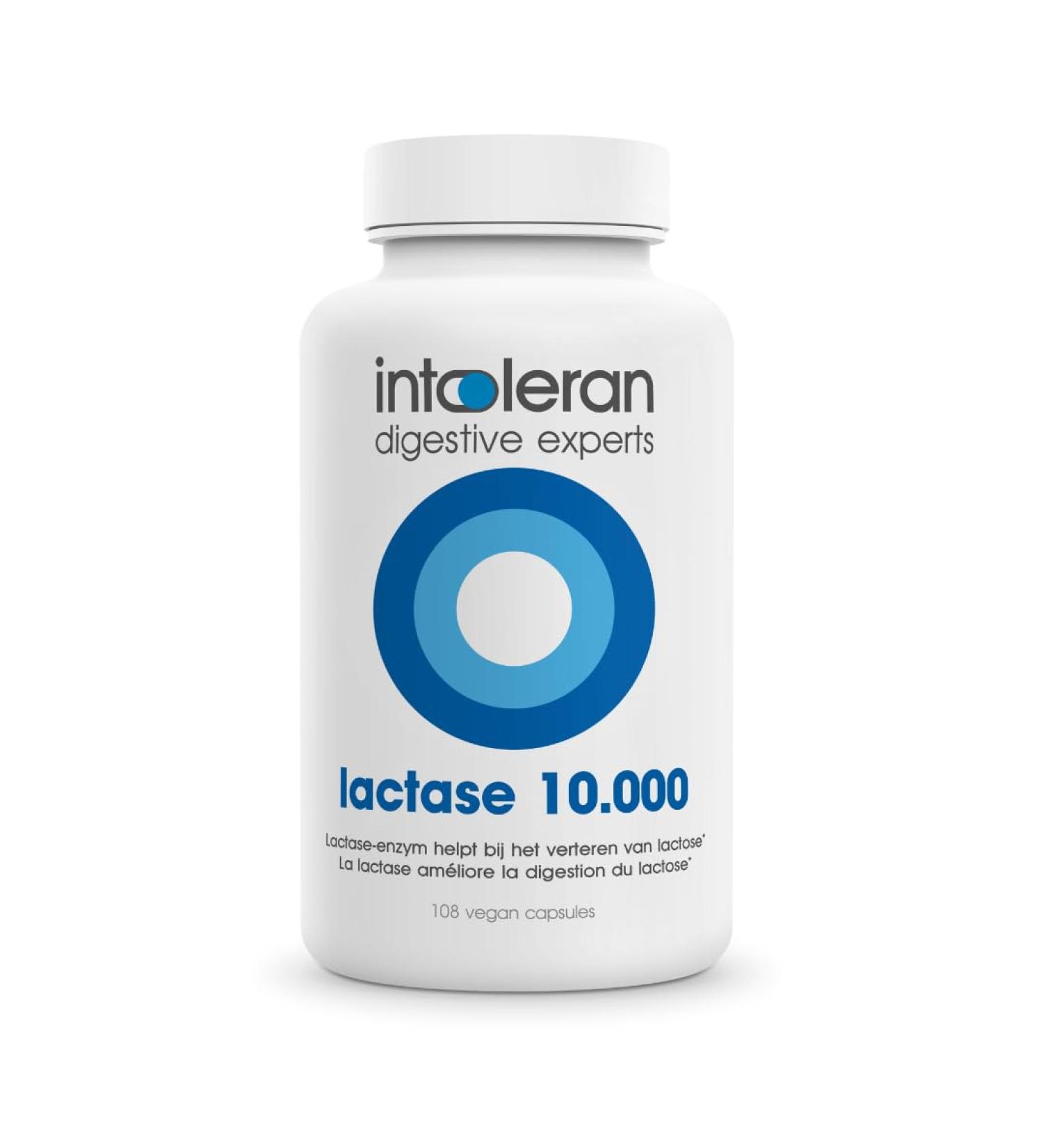 Intoleran Lactase 10 000 enzymes digestives - 108 g lules | Enzyme lactase qui aide dig rer les produits laitiers et le lactose | Low FODMAP - Buy Online on GoSupps.com