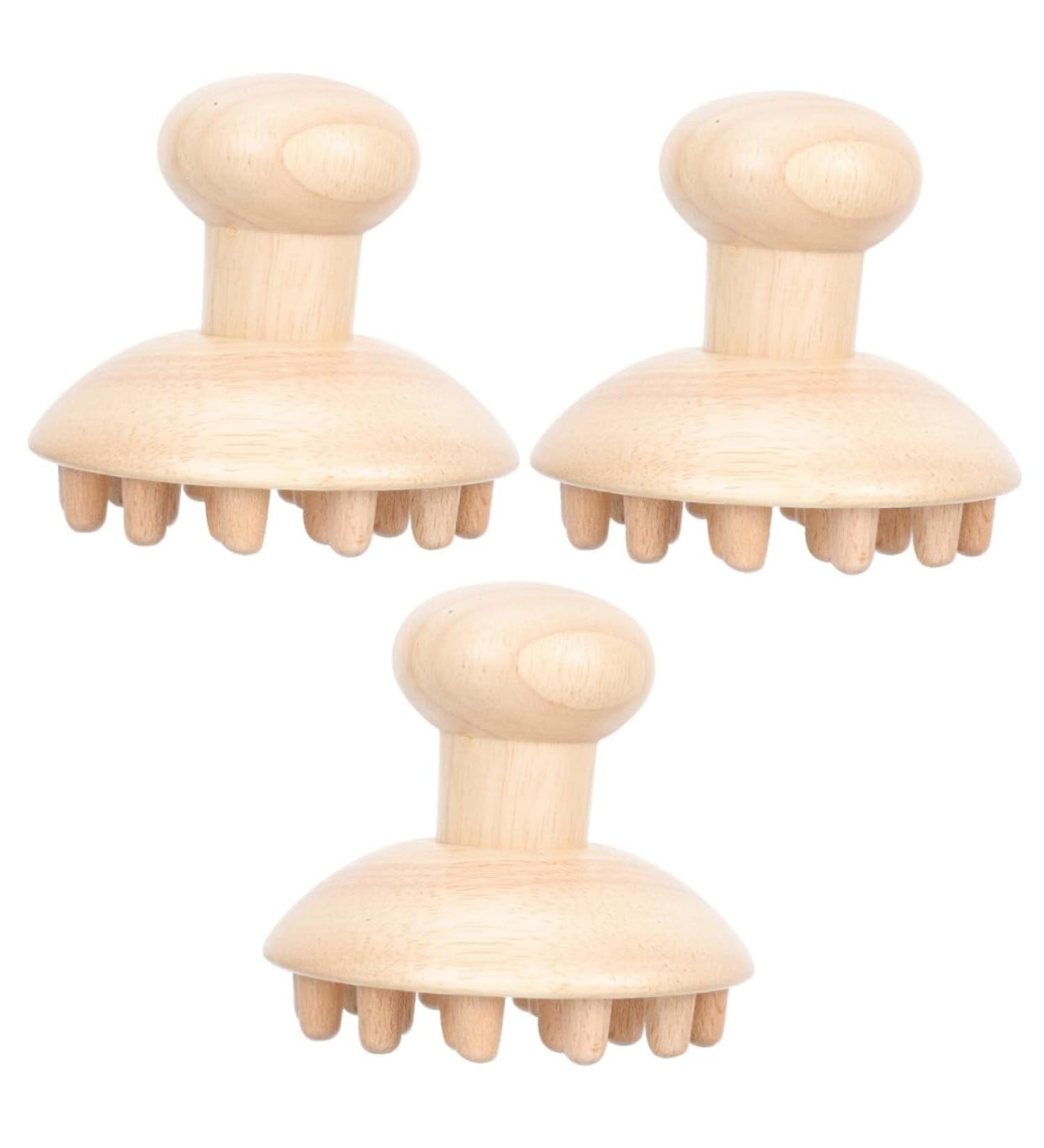 Gleavi 3 STK Wooden Massage Combs - Scalp & Head Massage Tool for Blood Circulation | Ideal for Children - Buy Online on GoSupps.com