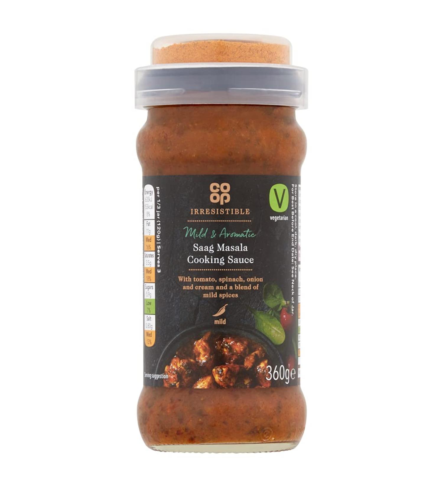 Co-op Irresistible Saag Masala Cooking Sauce 360g