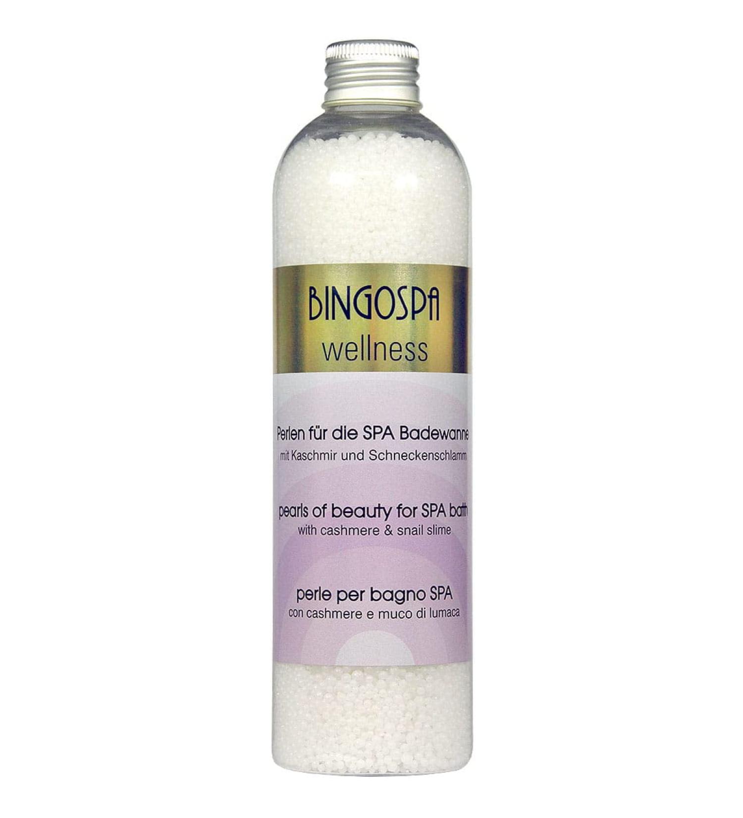 BingoSpa BINGOSPA Home Spa Bath Cosmetics: Beauty Bath Pearls with Cashmere and Snail Slime 230g