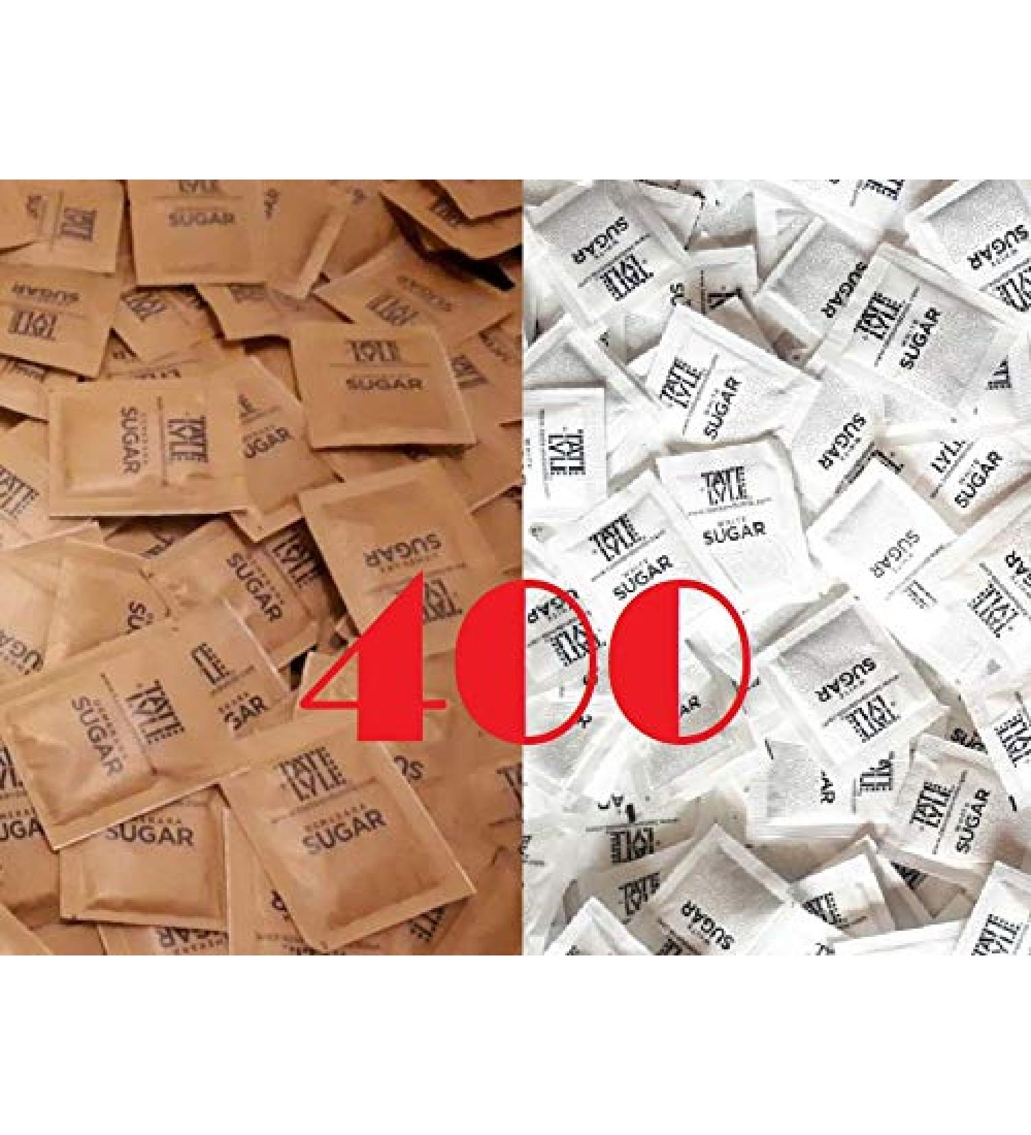 400 Individually Wrapped Mixed White and Brown Demerara Cane Sugar Sachets - Pure Granulated - Buy Online on GoSupps.com