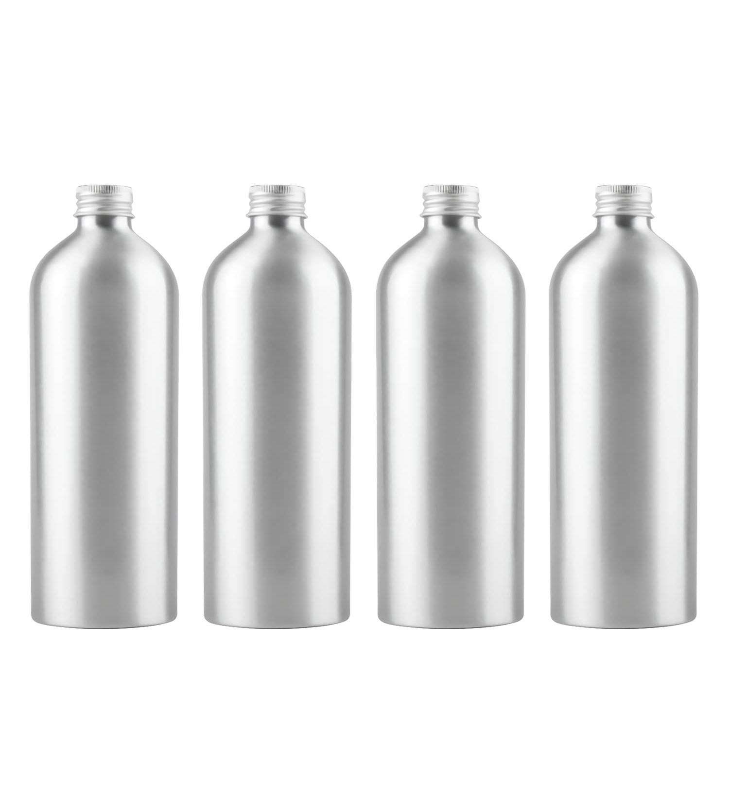 Buy Zeoabsy 4-Pack 500ml Silver Aluminum Bottles - Ideal for Cosmetics Oils & Travel - Buy Online on GoSupps.com