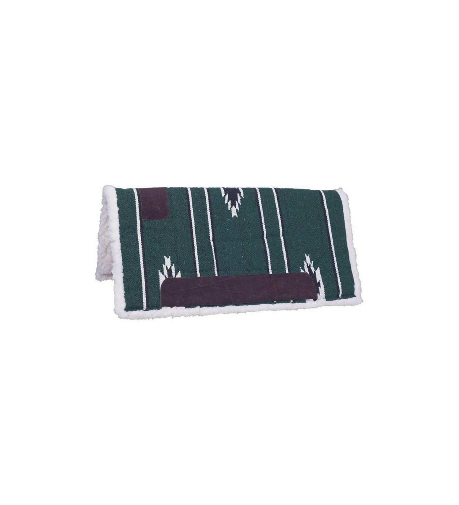 Tough 1 Square Saddle Pad/Fleece Bottom Hunter/Black/Cream