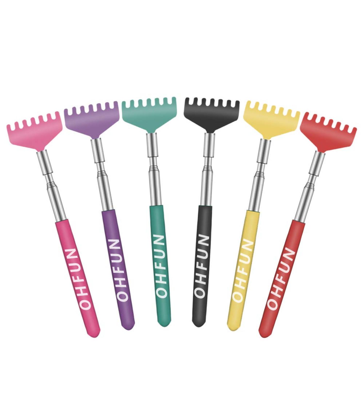 6 Pack Extendable Back Scratcher - Telescoping Metal Hand Massager with Rubber Handles - Perfect Gift for Thanksgiving, Birthday, Christmas - Buy Online on GoSupps.com