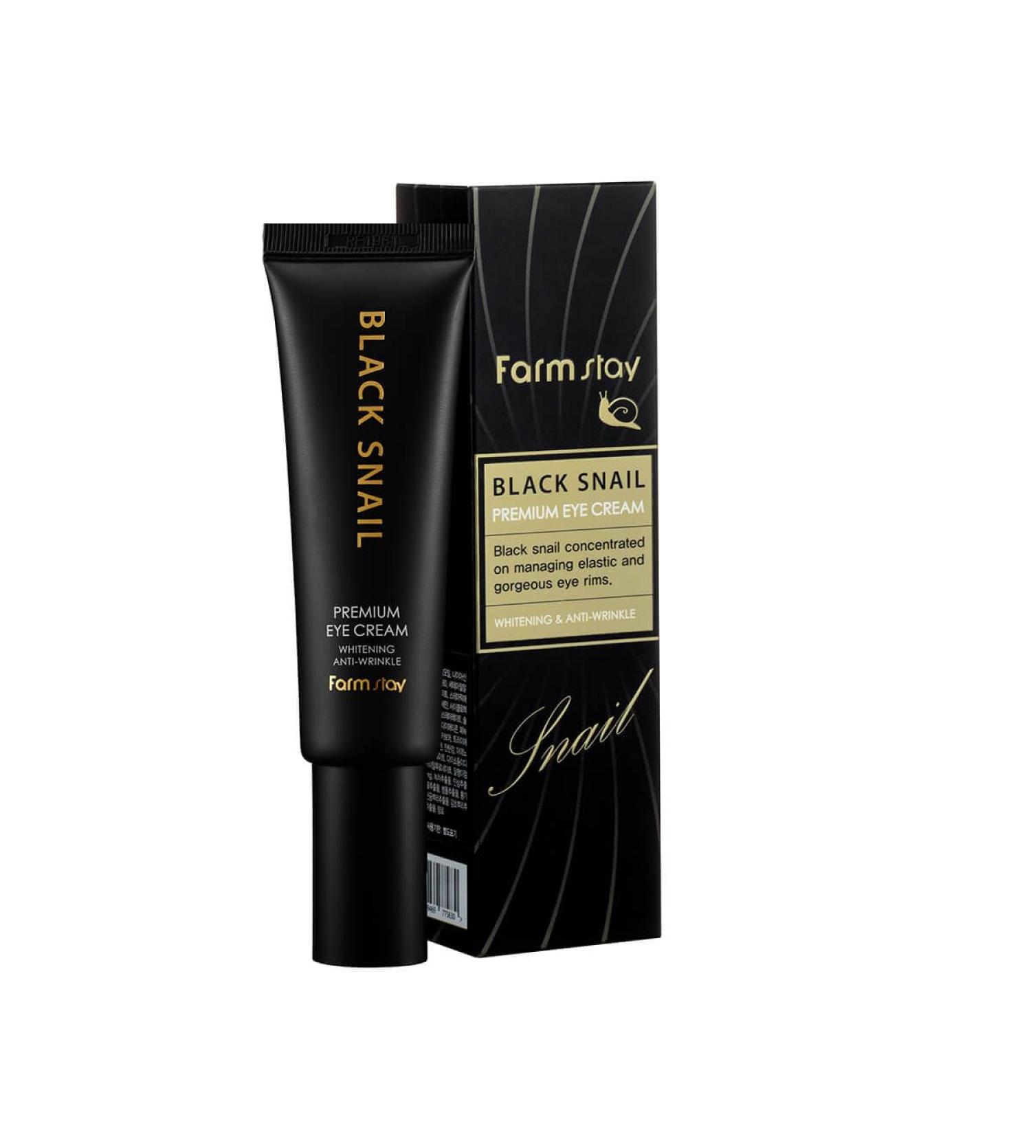  Farm Stay Korean Eye Cream Black Snail Slime Black/FarmStay Black Snail Premium Eye Cream 50ml/Moisturizing Brightening Revitalizing Anti-Aging/K-Beauty - Buy Online on GoSupps.com