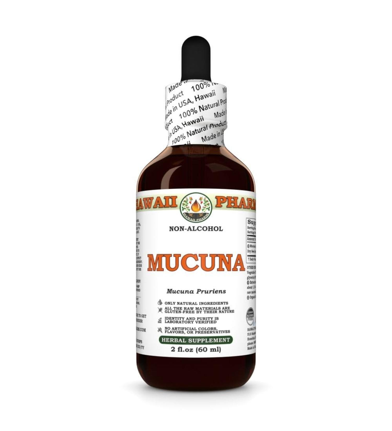 Mucuna (Mucuna Pruriens) Dry Seed Glycerite Made in Hawaii Organic Raw Materials All Natural Vegan Lab Tested Alcohol-Free Liquid Extract - 2 fl.oz 2 Fl Oz (Pack of 1) - Buy Online on GoSupps.com