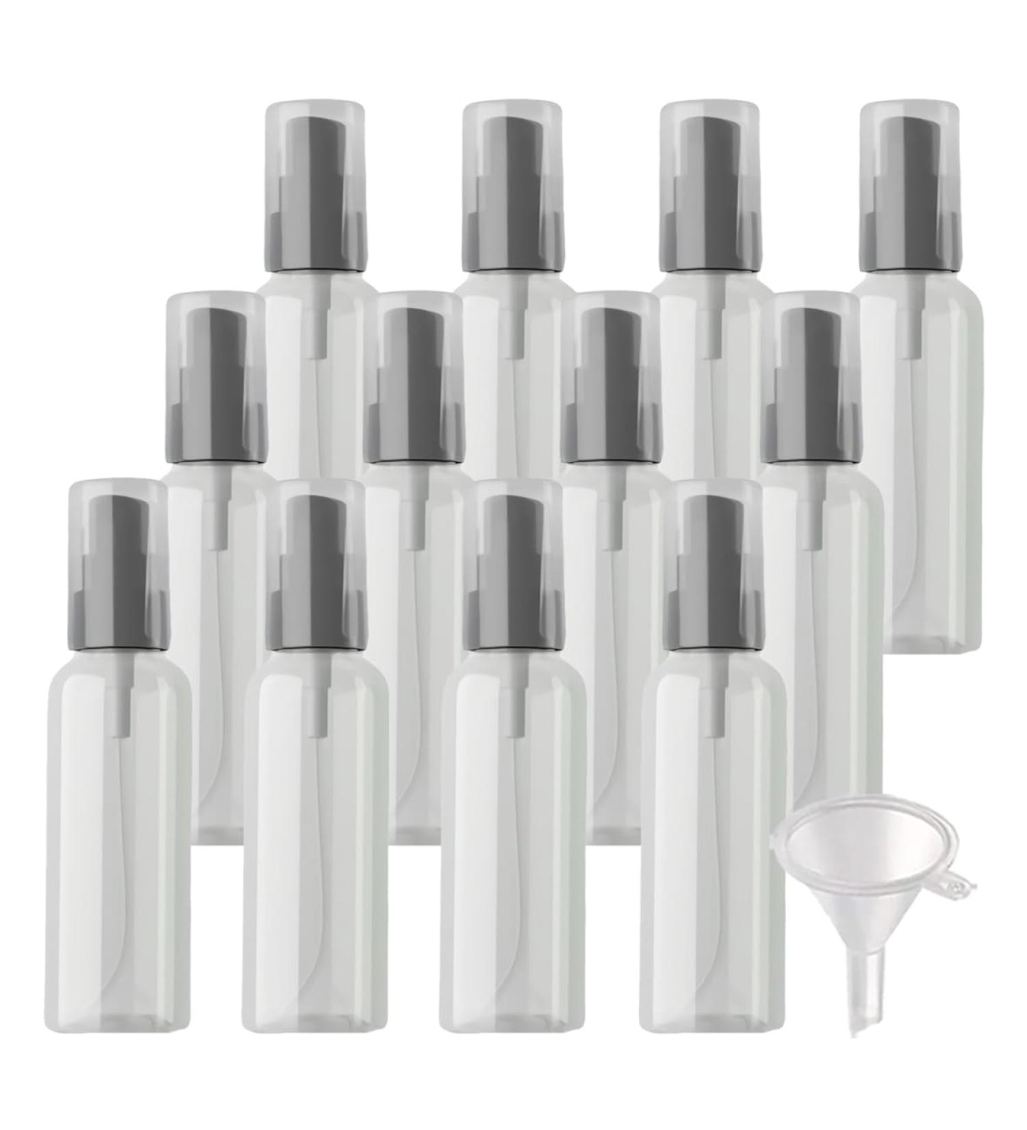 ZEOABSY 12 Pieces 100 ml Transparent Lotion Bottles with Black Pump 100ml Empty PET Plastic Lotion Pump Bottle Cosmetic Gel Travel Container for Cosmetic Make up Cleaning + 2 x Funnel Transparent 100ml - Buy Online on GoSupps.com