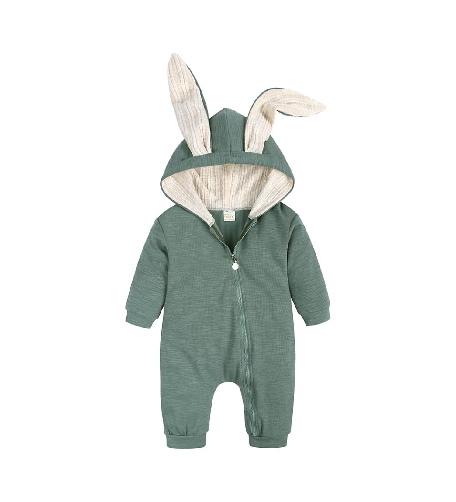 Kids Tales Newborn Baby Winter Rabbit Ear Hooded Romper 3-6 Months - Color 03 - Buy Online on GoSupps.com