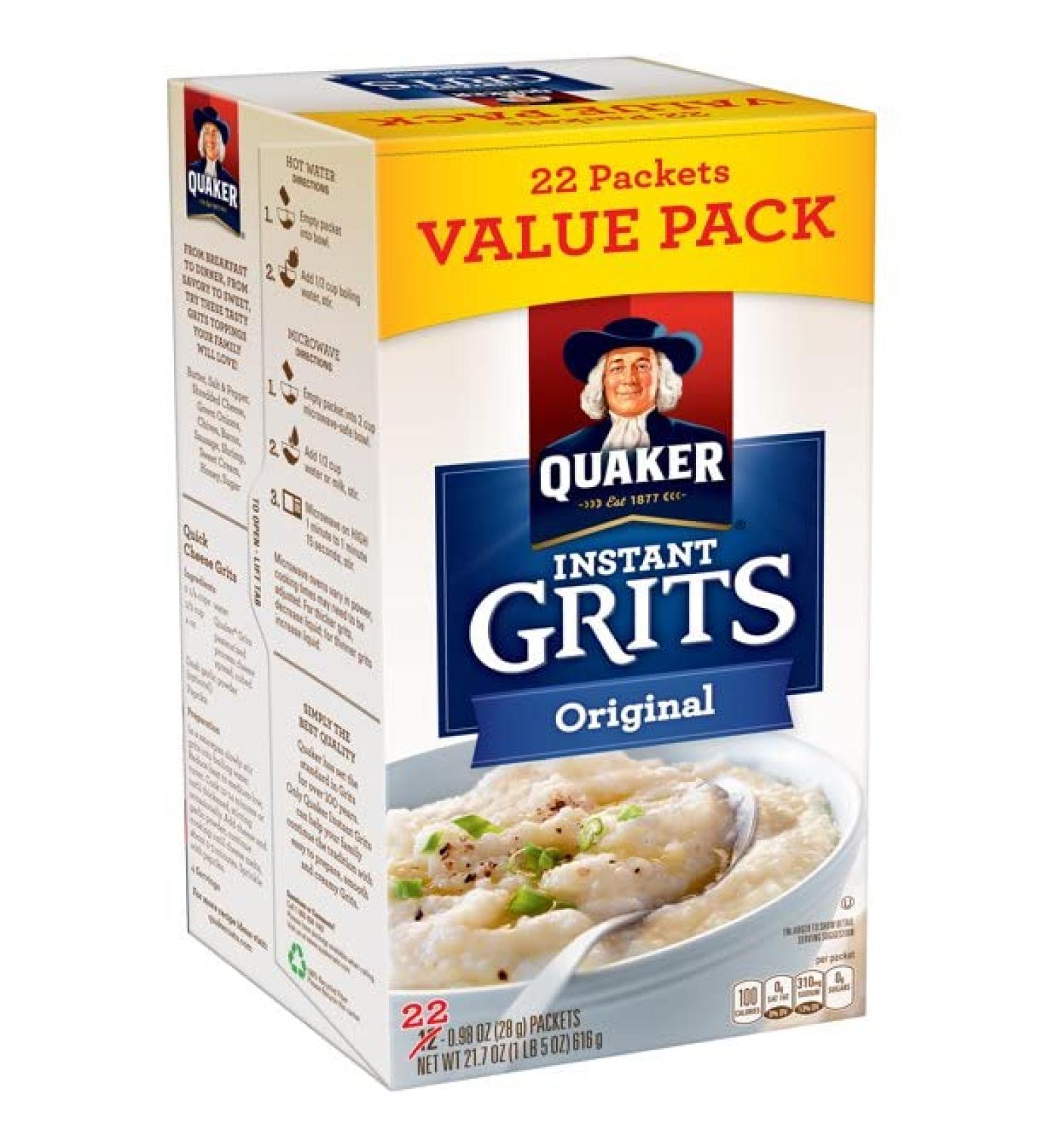 Quaker Instant Grits Original Flavor - Value Pack of 22