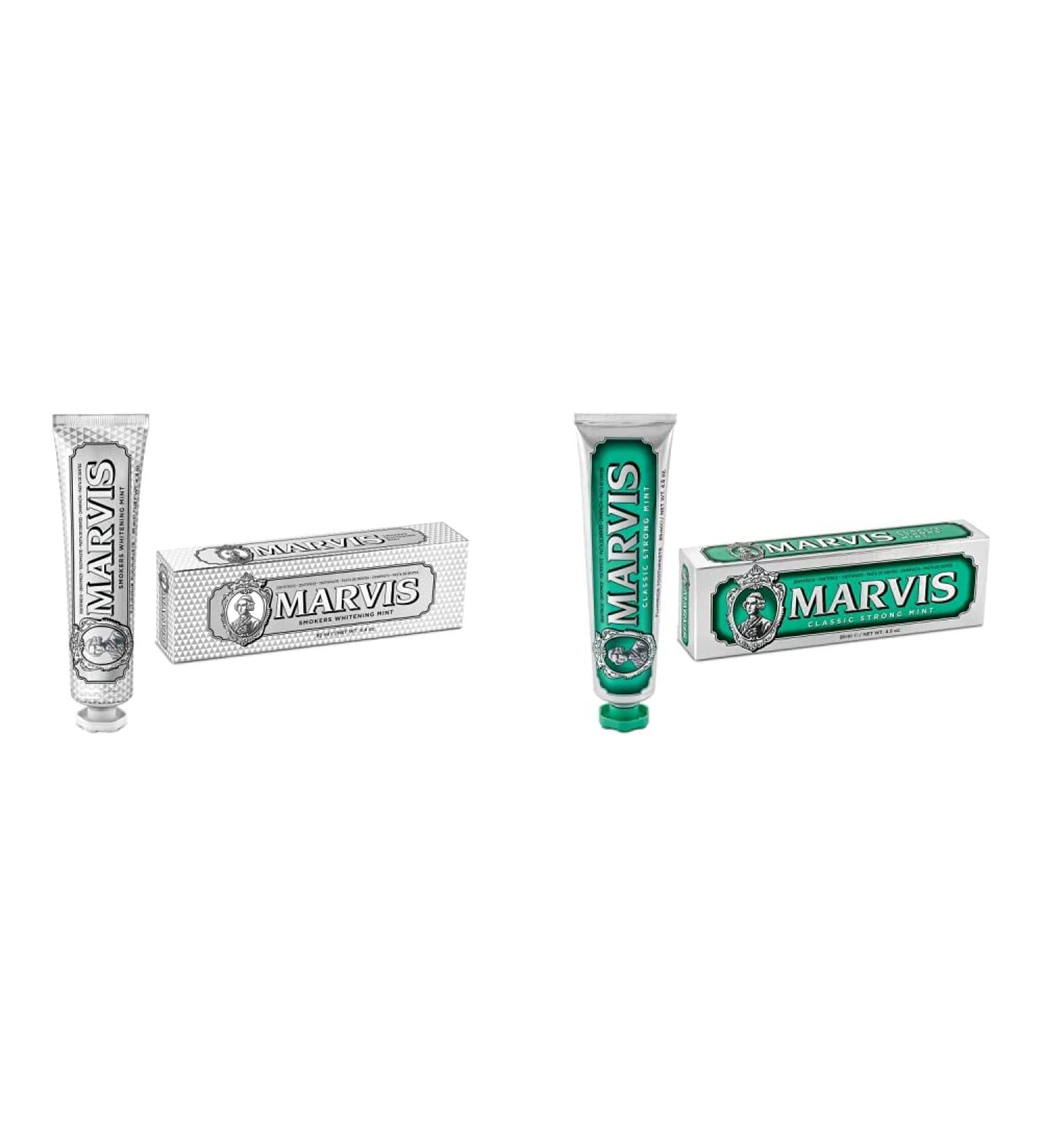 Buy Marvis Whitening Mint & Strong Mint Toothpaste 2-Pack 85ml Each | Long-Lasting Freshness & Flavor Experience Guaranteed | International Shipping Available - Buy Online on GoSupps.com