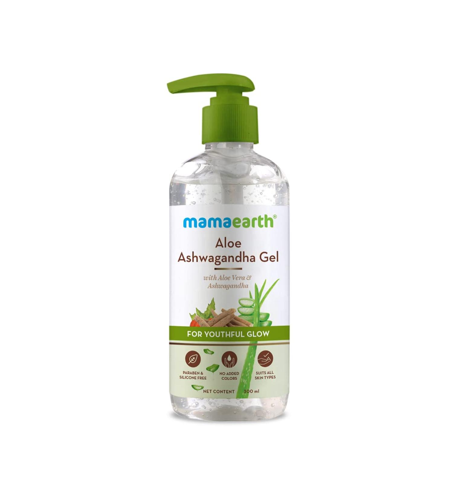Aloe Ashwagandha Gel | Hydrating Aloe Vera & Ashwagandha Moisturizer for Youthful Glow | Non-Sticky Paraben-Free | 10.14 Fl Oz (300ml - Buy Online on GoSupps.com