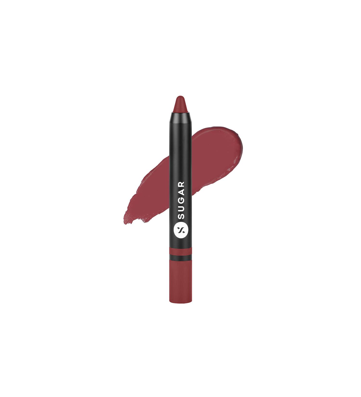 SUGAR Cosmetics Plush Crush Cr me Crayon in Mauve Mama - Matte Finish, Water-Resistant, Long-Lasting & Paraben-Free - Buy Online on GoSupps.com