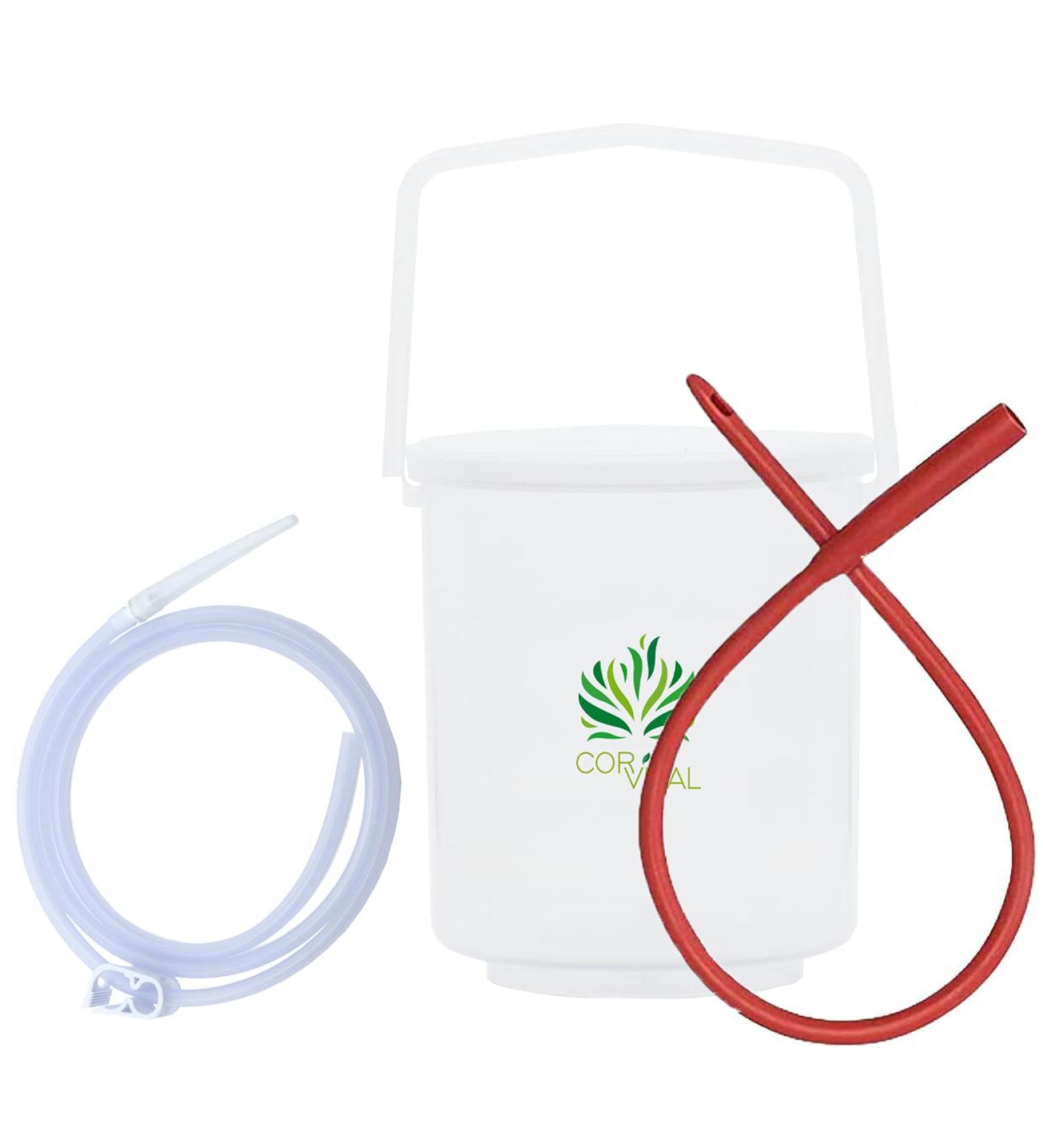 Cor-Vital Organic Coffee Enema Kit for Colon Cleansing - Gerson Recommended Home Enema Bucket with Red Tube - Detox and Cleanse Colon for Optimal Health - Buy Online on GoSupps.com