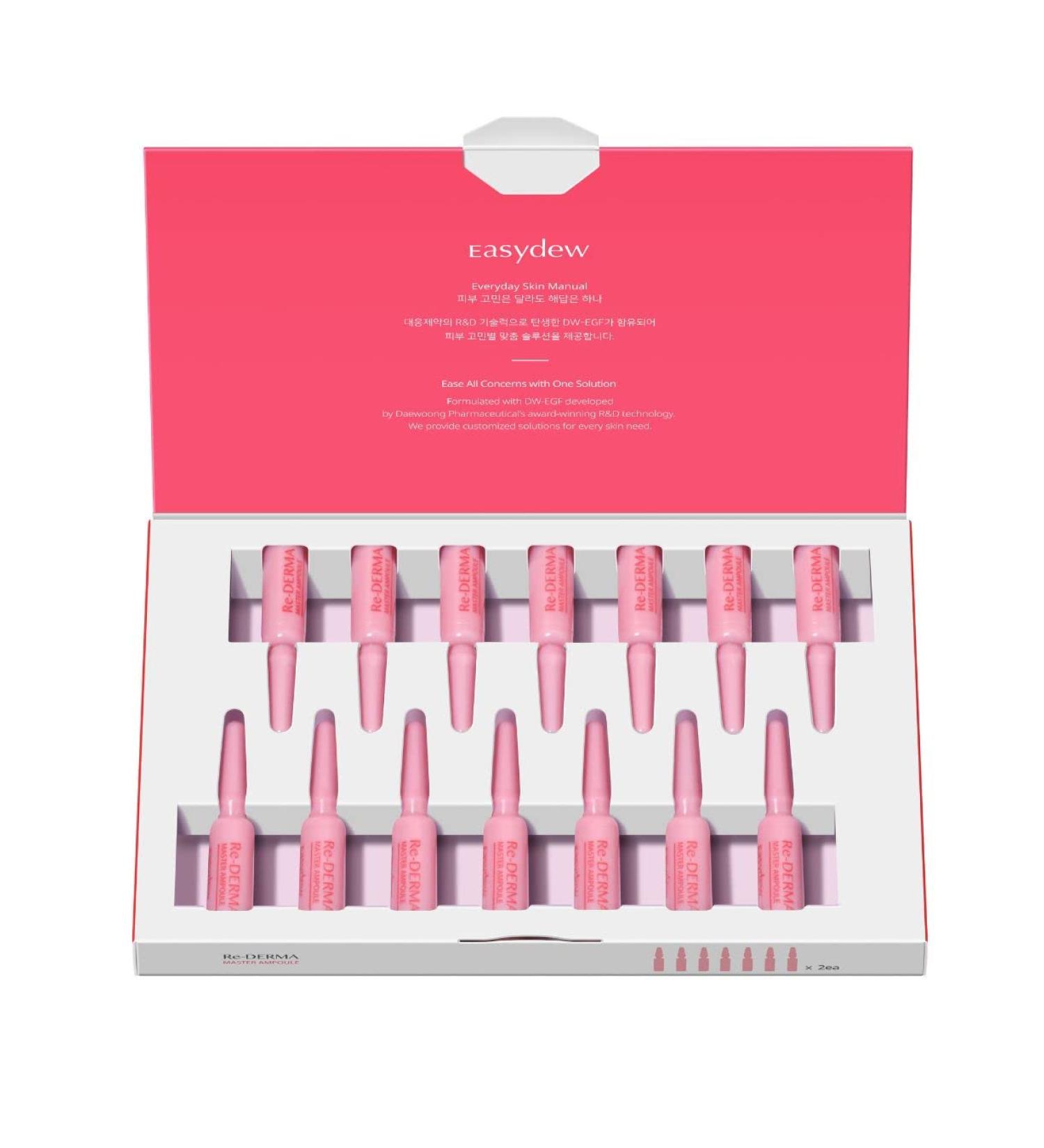 Easydew Re-DERMA Master Ampoule: Award-Winning Anti Aging EGF Serum - 14 Vials 0.04 Fl Oz - Buy Online on GoSupps.com