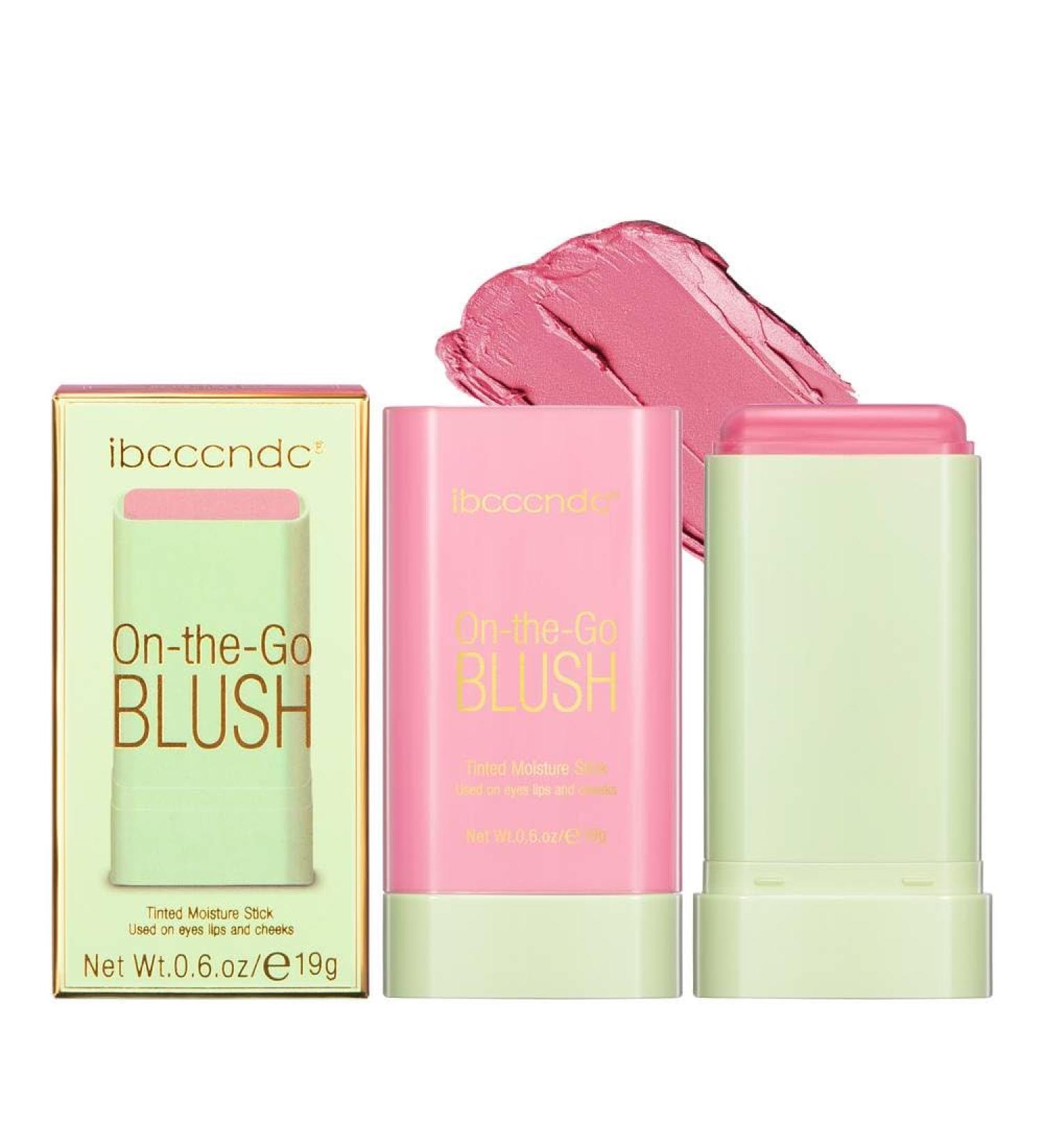 Duoffanny 3-in-1 Cream Blush Stick | Vegan & Natural Finish | Moisturizing Rouge for Cheeks Lips & Eyes - #01 Shy Pink - Buy Online on GoSupps.com