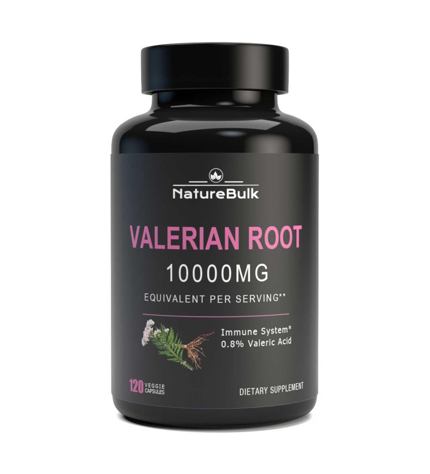 NATUREBULK Valerian Root Capsules -Equivalent to 1 0000mg 4X Concentrated Extract - Highly Concentrated 120 Capsules - Buy Online on GoSupps.com
