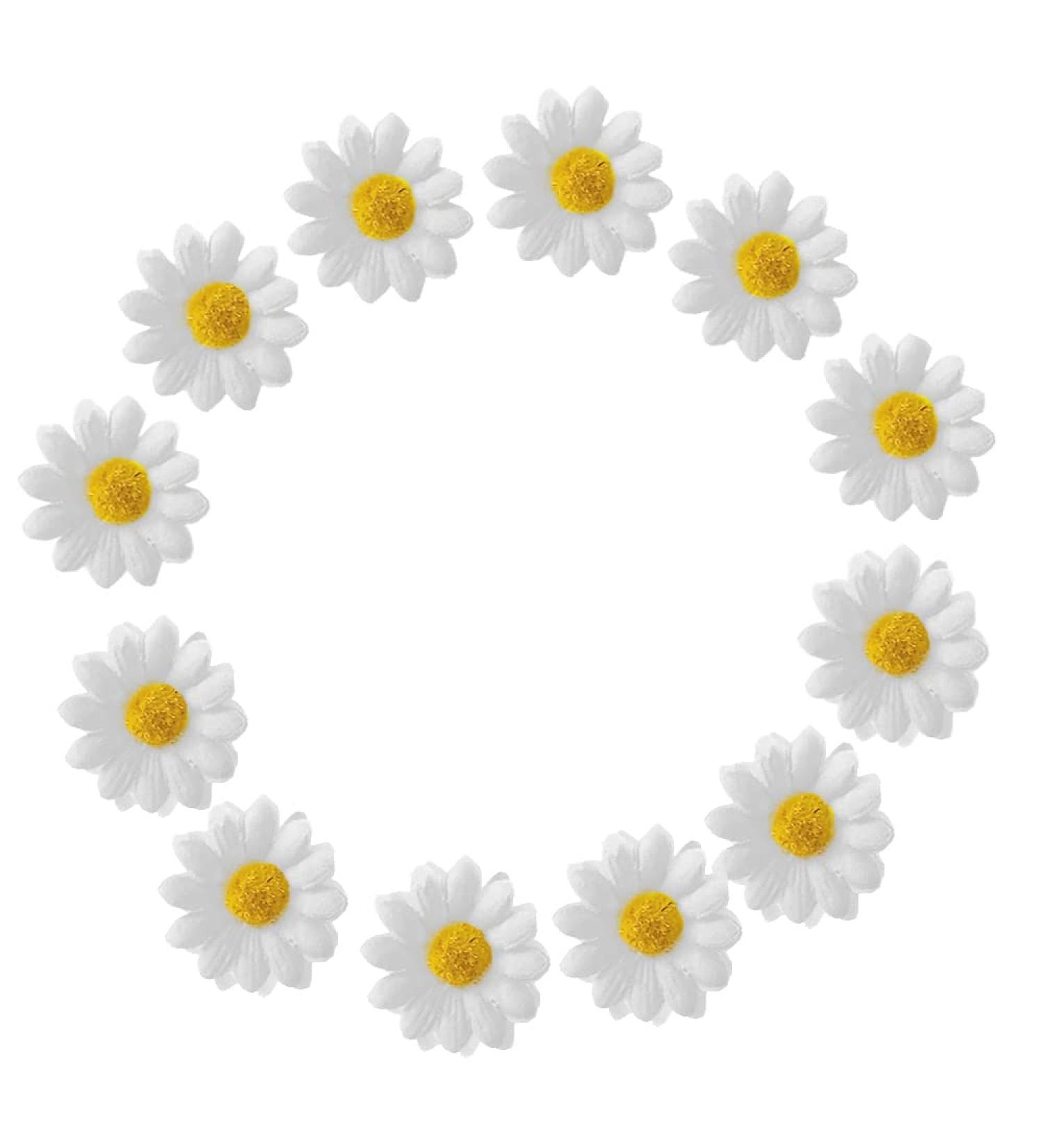 12pcs Women's Multi-colored Daisy Hair Clips - White Sunflower Hairpins for Bridesmaid, Wedding, Photography - Buy Online on GoSupps.com