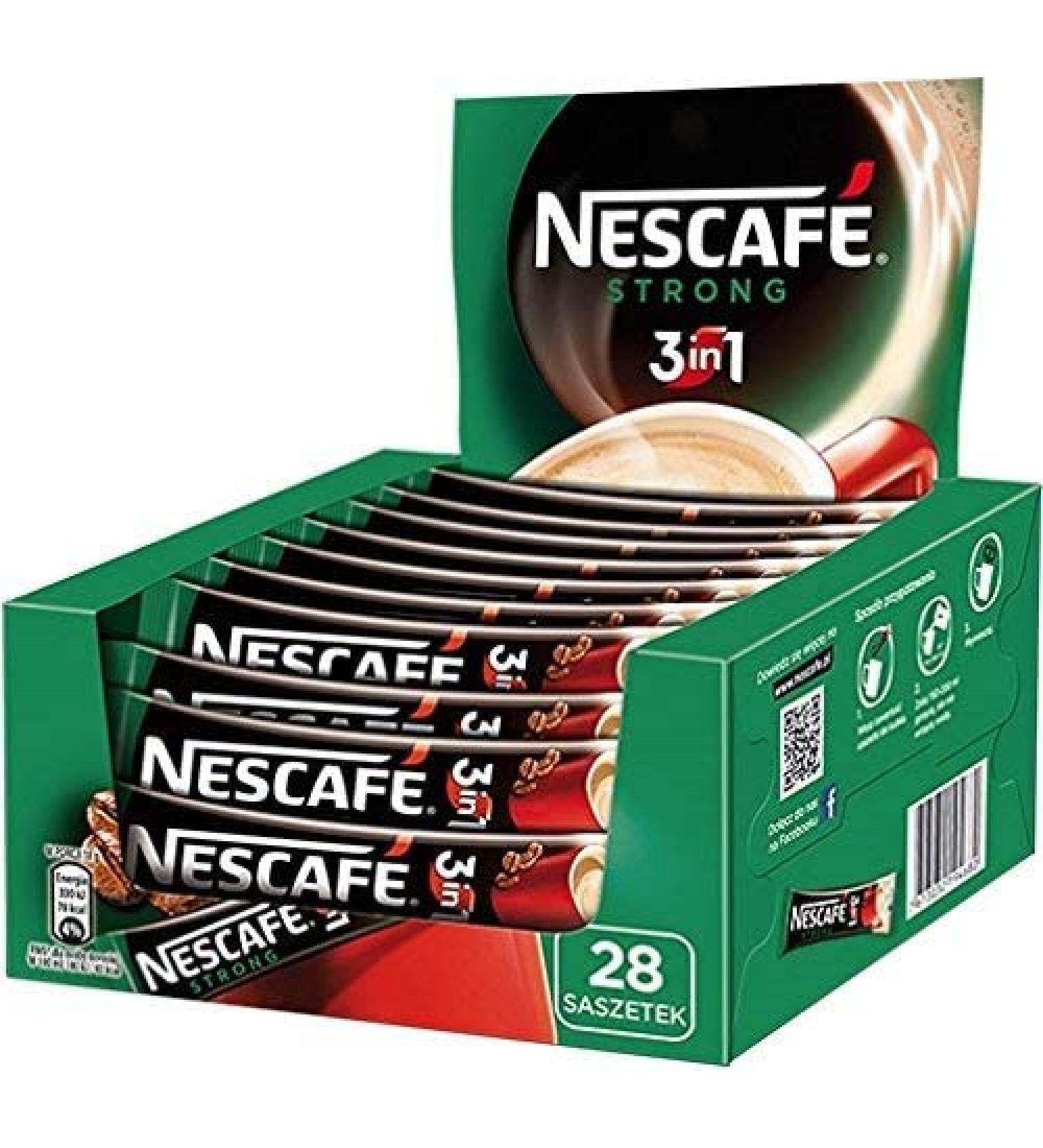 Nescafe 3 in 1 Strong Instant Coffee Packets (Pack of 28) - Convenient & Delicious - Buy Online on GoSupps.com