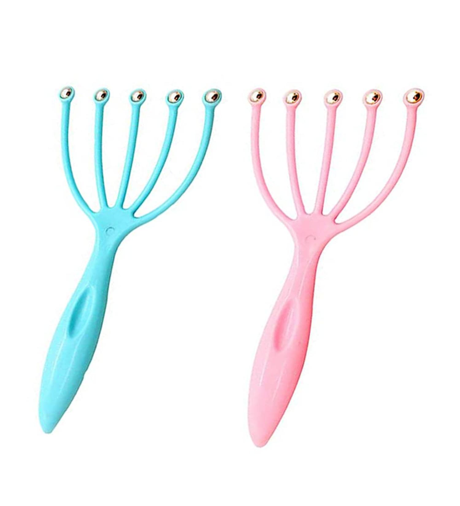 Yufana Scalp Massage Set - 2 Piece Head Massager for Stress Relief | Deep Relaxation & Improved Circulation (Blue & Pink) - Buy Online on GoSupps.com
