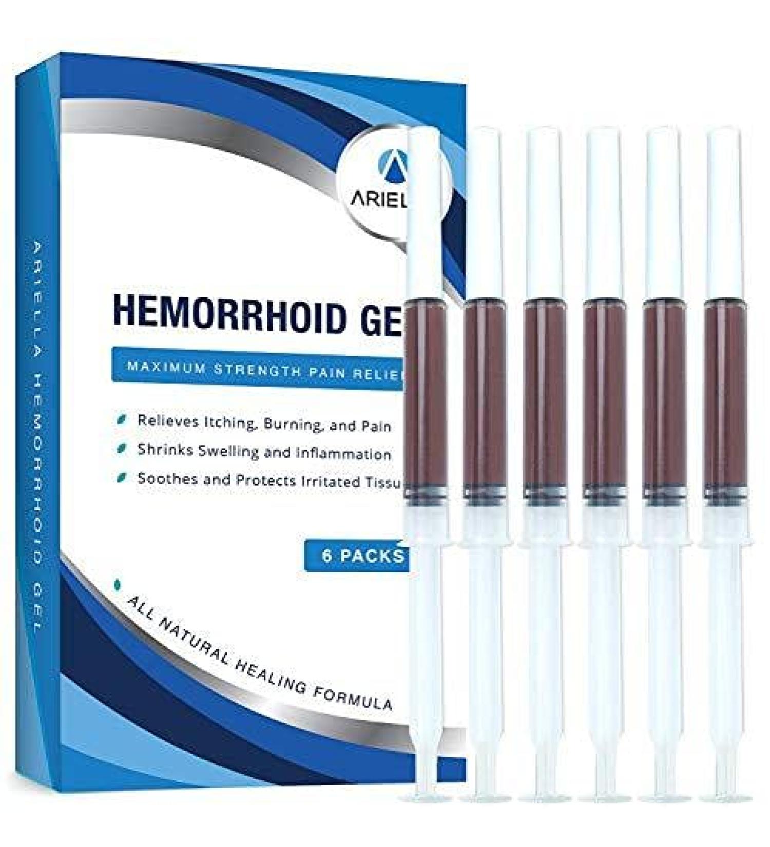 Ariella Hemorrhoid Treatment Gel - Pain Relief with Clean and Easy Application - 6 Applicators Included - Buy Online on GoSupps.com