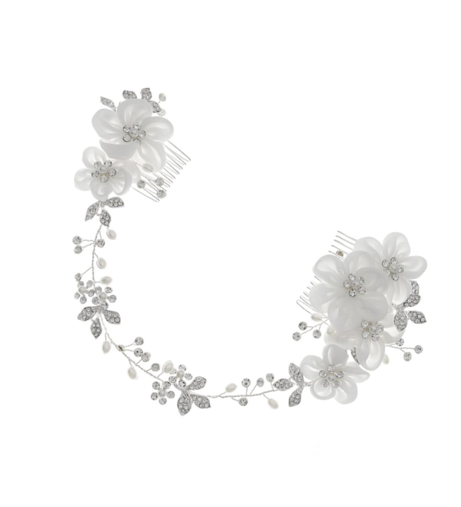 minkissy Chiffon Flower Comb Flower Hair Accessories Bridal Headpiece Bridal Headdress Bridal Comb Bridal Hair Accessories Wedding Hair Comb Mori Department Veil Bride - Buy Online on GoSupps.com