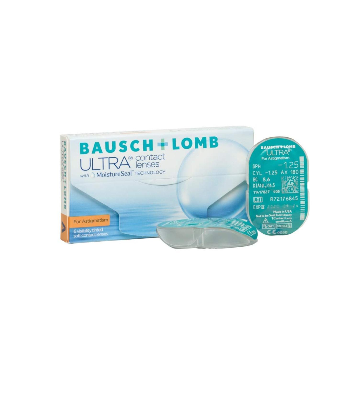 Bausch + Lomb ULTRA for Astigmatism - Monthly Soft Lenses (6 pcs) | BC 8.6 mm DIA 14.5 mm -1.25 CYL AXIS 110 -2.5 D | Buy Internationally - Buy Online on GoSupps.com