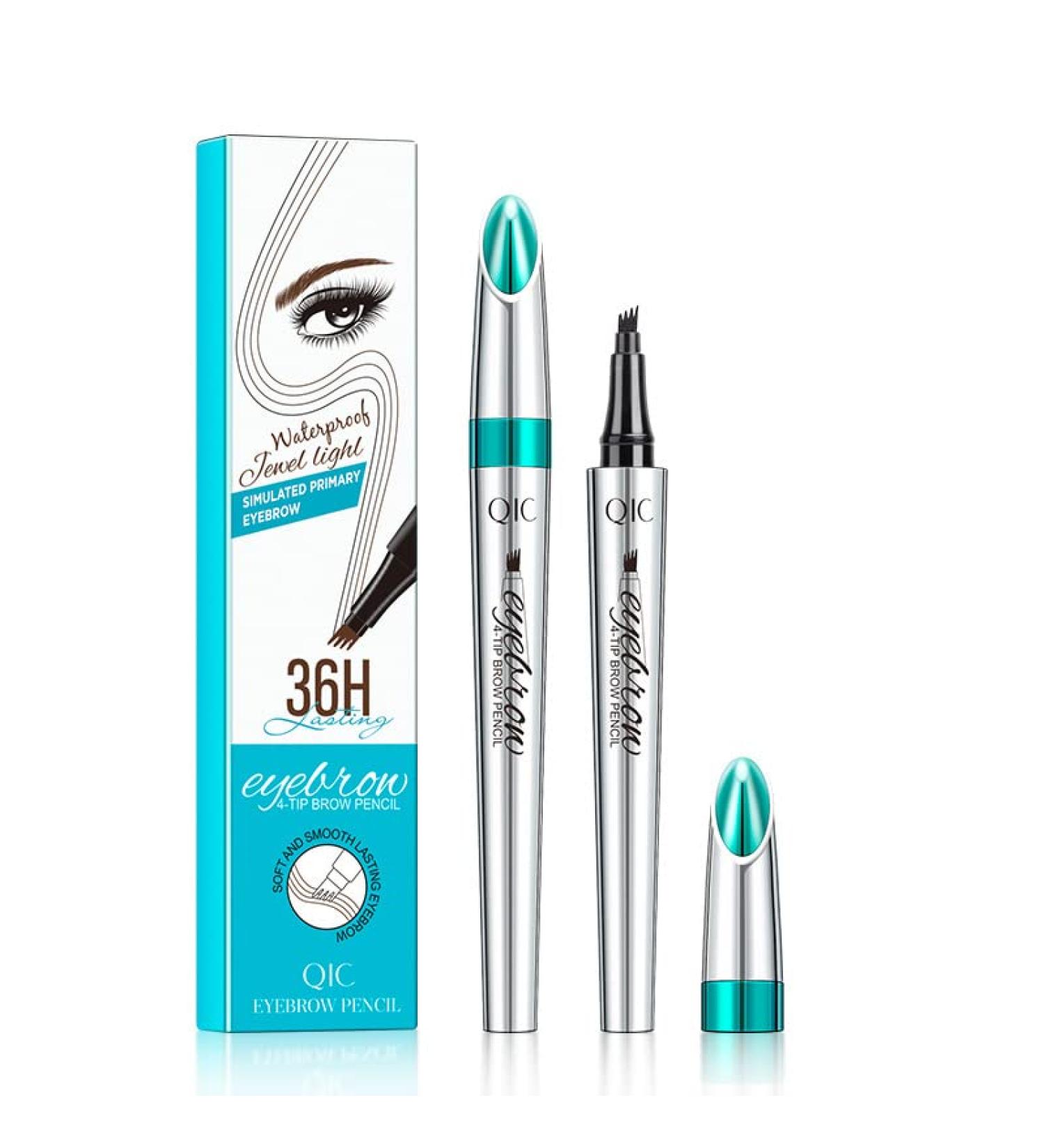Buy 4-Claw Liquid Eyebrow Pencil - Waterproof Long-Lasting Natural 3D Eyebrow Definer in Dark Brown - Buy Online on GoSupps.com