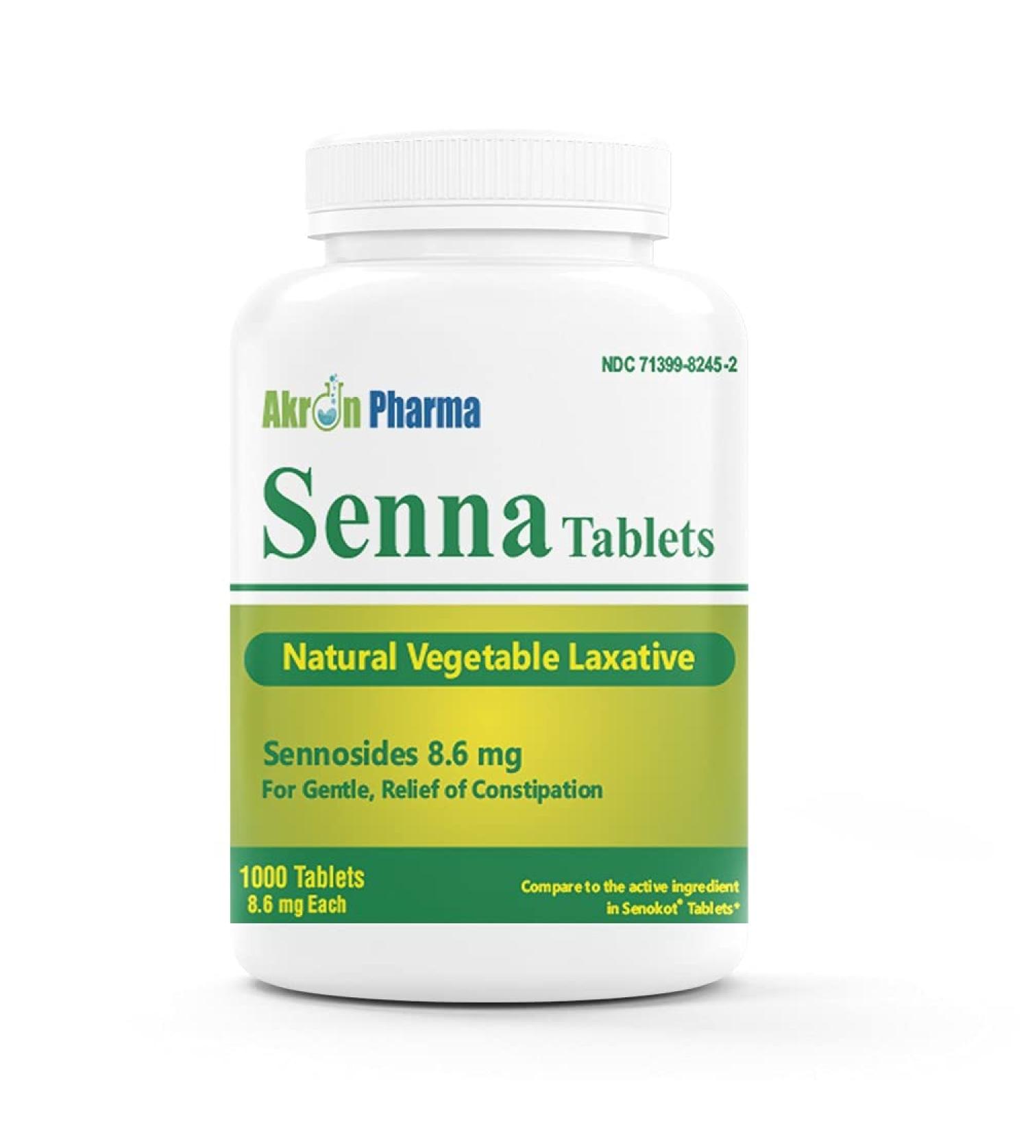Senna 8.6 Mg Natural Vegetable Laxative - 1000 Tablets | Effective Constipation Relief - Buy Online on GoSupps.com