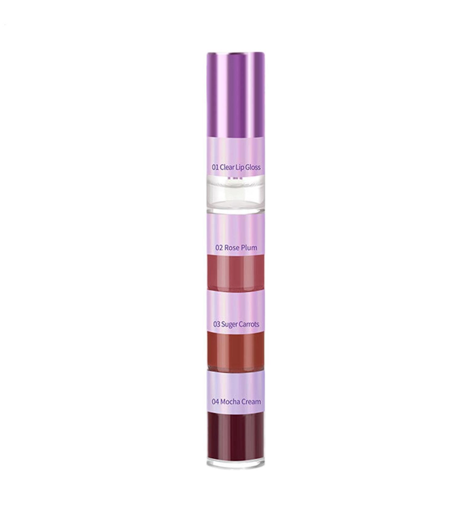 G n rique Lip gloss sets for girls lip tints for women | Velvety lip gloss 4 colors - Velvety lip tints for a glossy plumping look non-sticky lip gloss - Buy Online on GoSupps.com