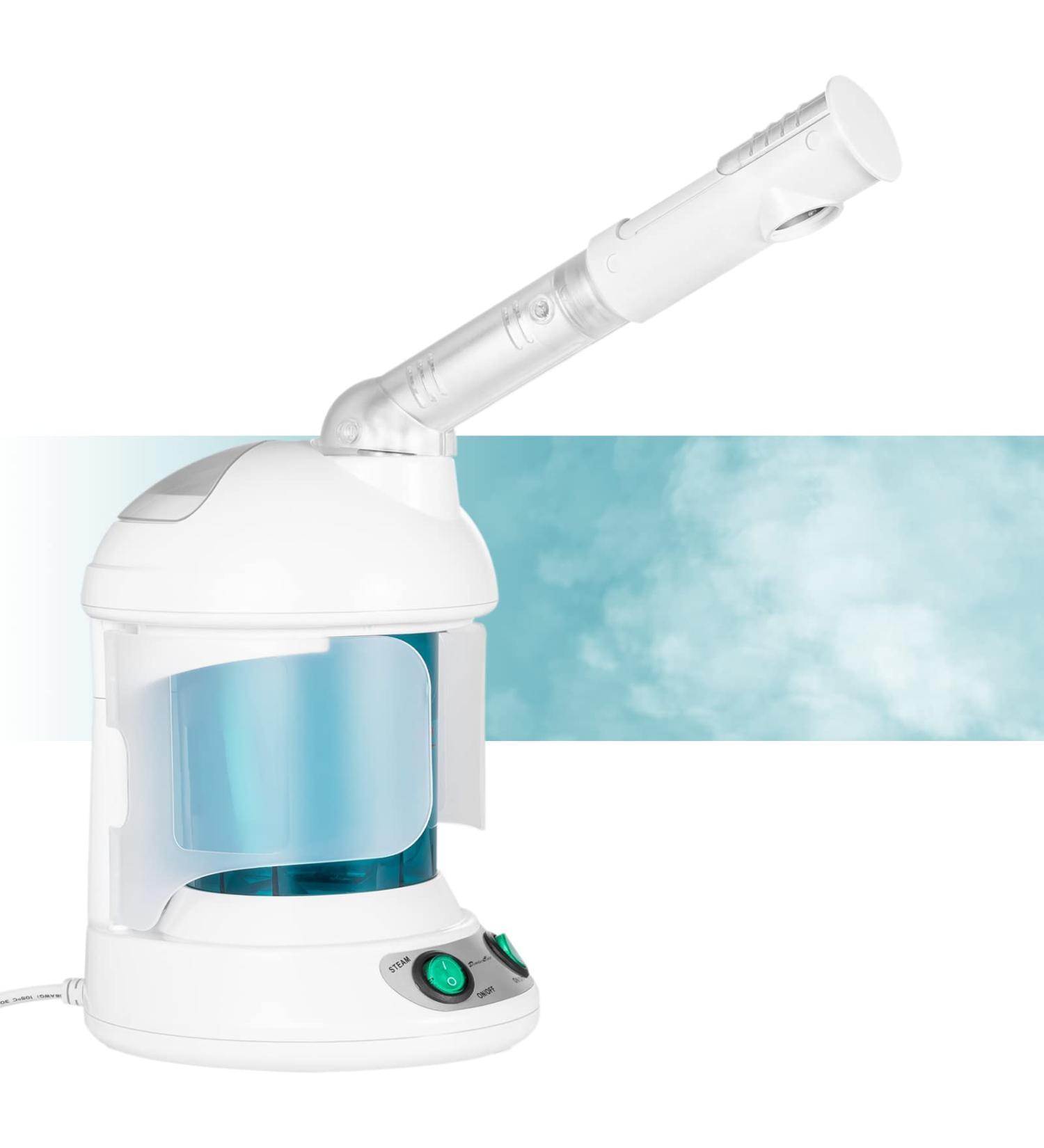 Nano Ionic Facial Steamer - DenniesCare Hot Mist Mini Spa with 360 Rotatable Sprayer in Blue White for Personal Use at Home or Salon - Buy Online on GoSupps.com