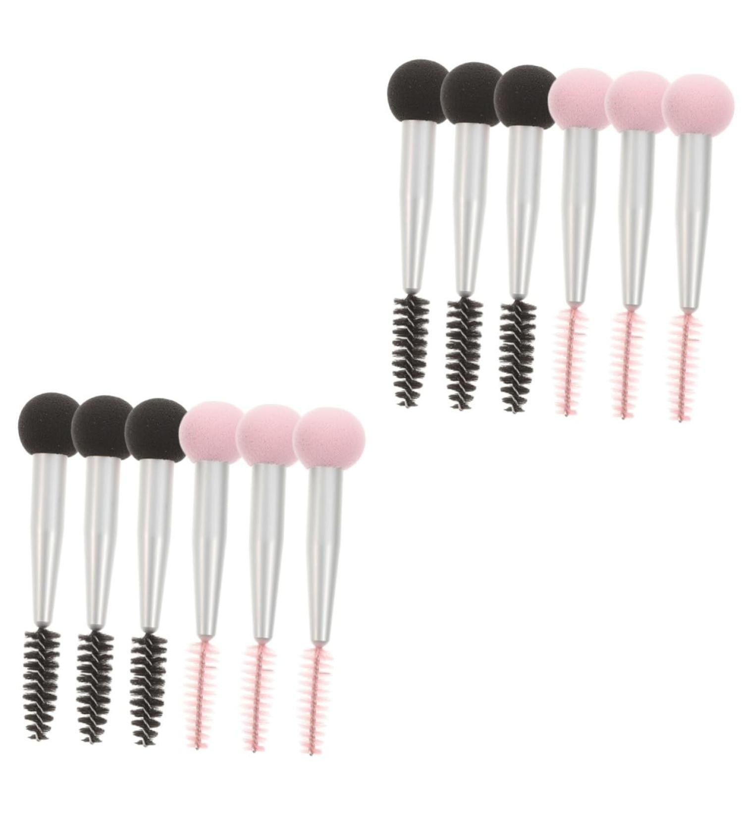 Healeved 12 Pcs Sponge Makeup Brush Wet Makeup Puff Makeup Brush Mascara Double Head Brush Aluminum Tube - Buy Online on GoSupps.com