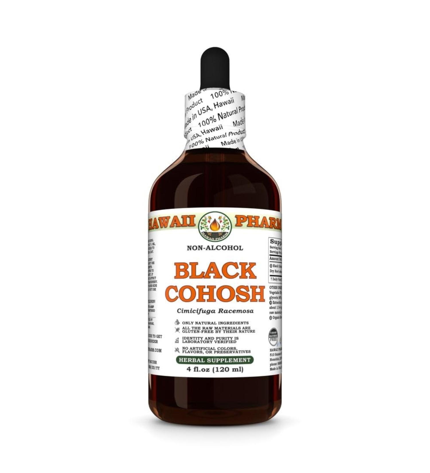 Black Cohosh (Cimicifuga Racemosa) Dry Root Glycerite Made in Hawaii Organic Raw Materials All Natural Vegan Lab Tested Alcohol-Free Liquid Extract - 4 fl.oz 4 Fl Oz (Pack of 1) - Buy Online on GoSupps.com