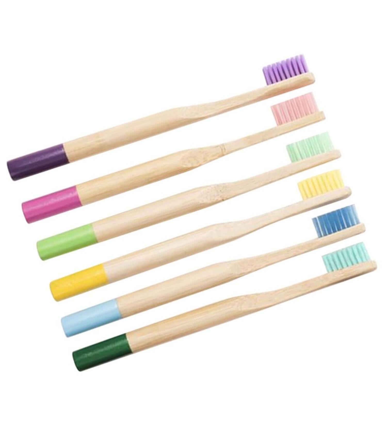 Healeved toothbrushes clean 6 pieces large toothbrushes charcoal toothbrush adult toothbrush oral toothbrush soft wood toothbrushes bristle handle soft brush toothbrush set