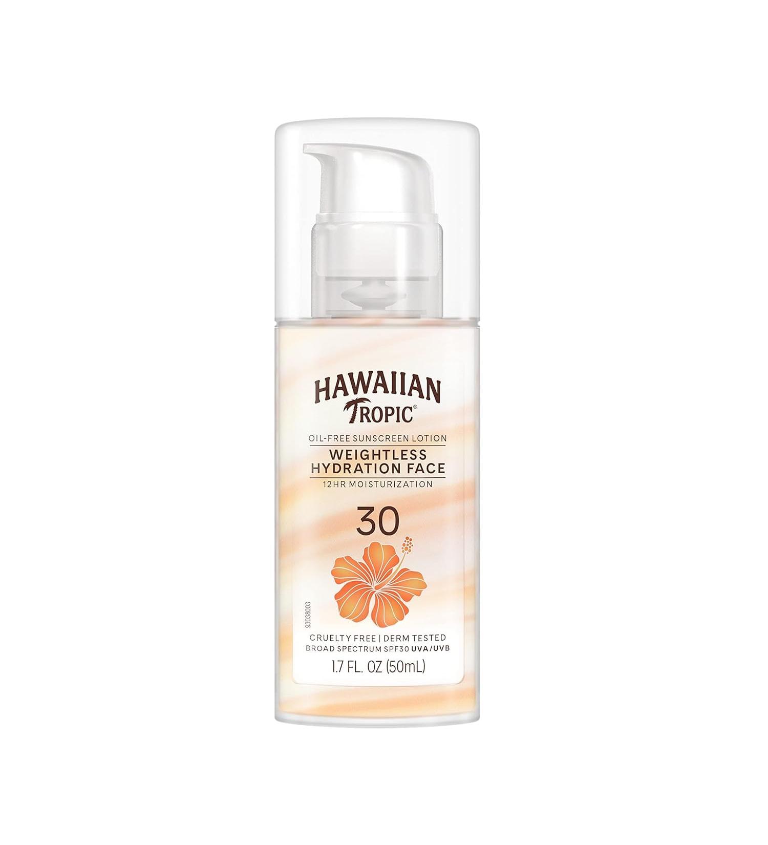 Hawaiian Tropic Weightless Hydration Sunscreen SPF 30 Twin Pack 6oz Each + Face Sunscreen SPF 30 Travel Size 1.7oz - Buy Online on GoSupps.com