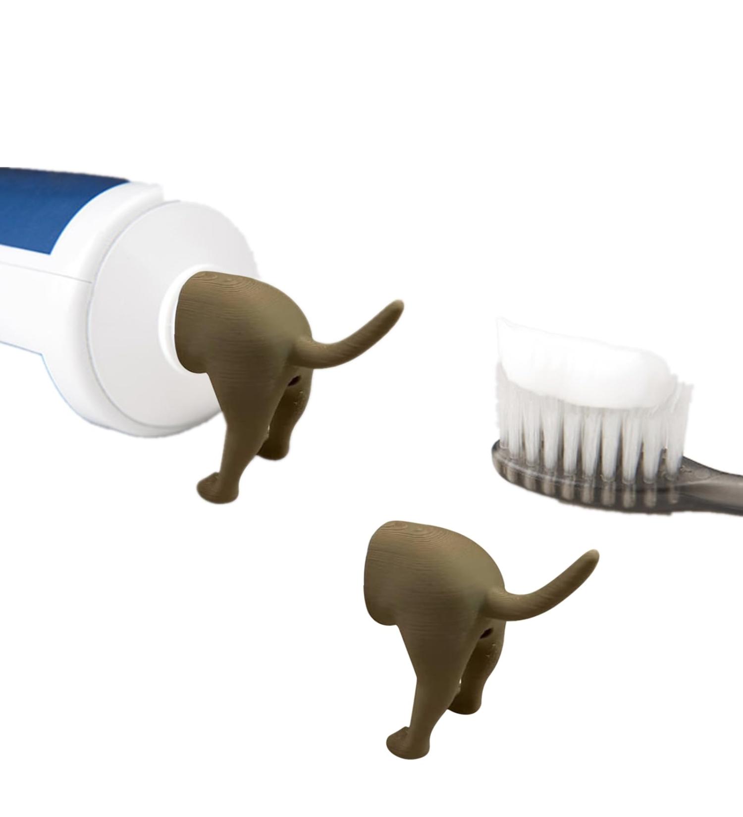 Pooping Dog Butt Toothpaste Topper Dog Pooping Toothpaste Cap Funny Creative Toothpaste Topper for Any Dog Lover (2pcs-Black) (2pcs-Brown) - Buy Online on GoSupps.com