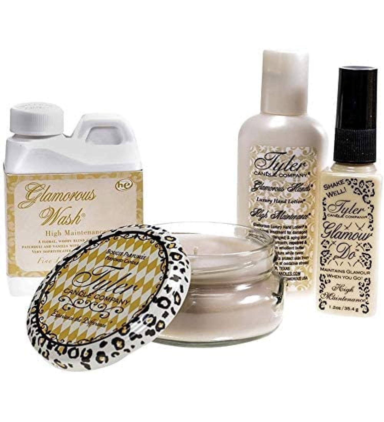 Tyler Candle - Diva - Glamorous Suite IV - 4oz wash 3oz Candle 2oz Hand Lotion 1.2oz Glamour do (Pack of 4)