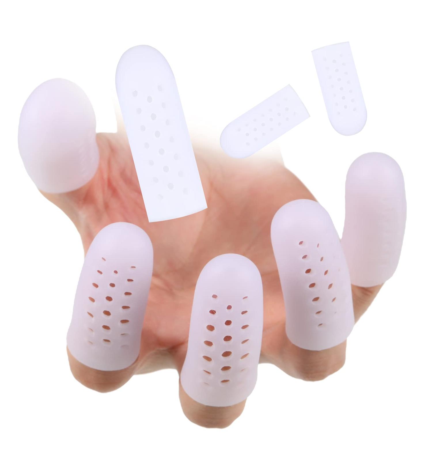 20 Pieces Silicone Finger Protectors for Wound Healing and Pain Relief - Breathable Finger Caps for Cracked Fingers, Eczema, Blisters, and Corn - Finger Cover Sleeves for Trigger Finger and Broken Toe - White - Buy Online on GoSupps.com