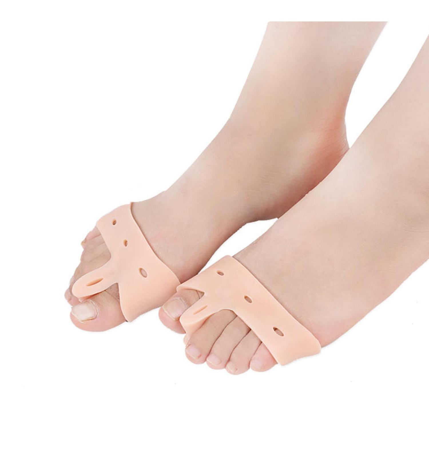 Silicone Toe Separator Spacers for Athletes - Hallux Valgus Correctors & Bunion Relief - Toe Stretcher for Overlapping Toes - Skin Color - Buy Online on GoSupps.com