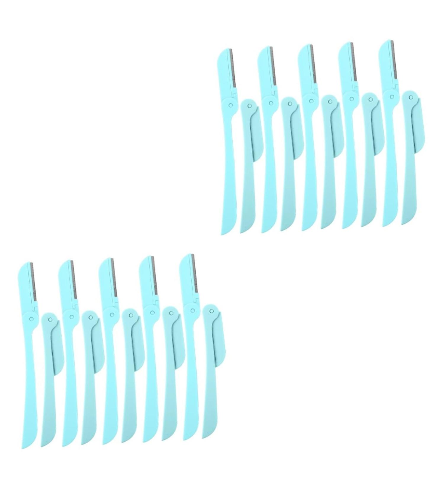 FRCOLOR 20 Pcs Folding Eyebrow Trimmer Set - Painless Facial Razors for Women | Stainless Steel Safety Shapers - Buy Online on GoSupps.com