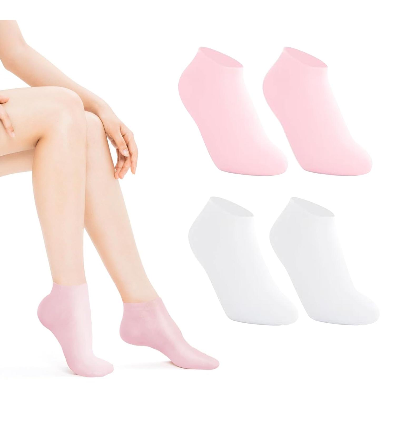 HDKAJL 2 Pairs Silicone Moisturising Socks Silicone Feet Moisturiser Meia de Silicone Silicone Socks for Women Suitable for Foot Peel Mask Athletes Foot Treatment Preventing Nutrient Loss - Buy Online on GoSupps.com