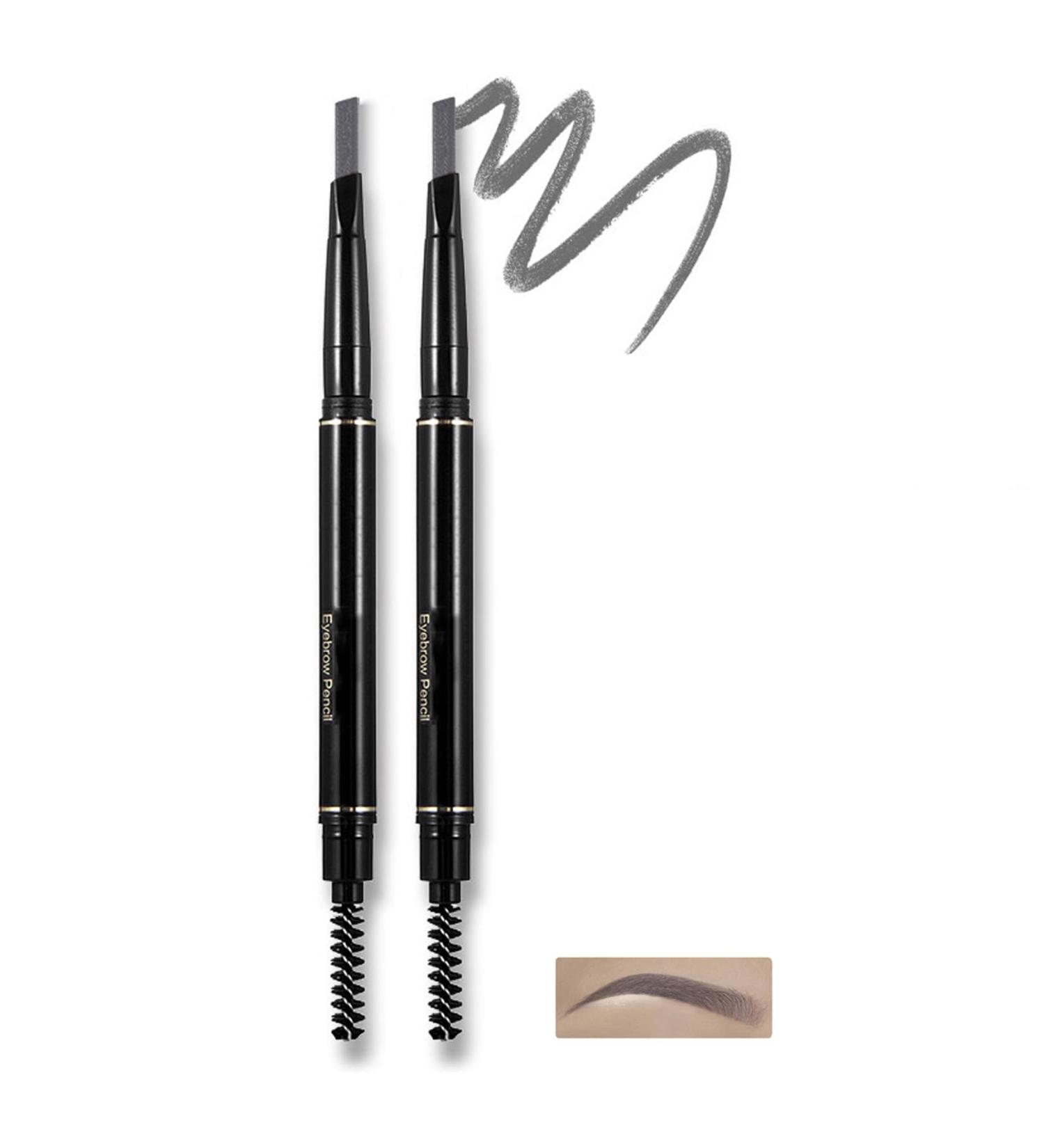 LXZJJM Eyebrow Pencil Brow Automatic Pencil Dual-ended Auto Rotating Eyebrow Pencil with Brush Waterproof Non-Smudge Triangle Eyebrow Pencil (2pcs 02# Grey) - Buy Online on GoSupps.com
