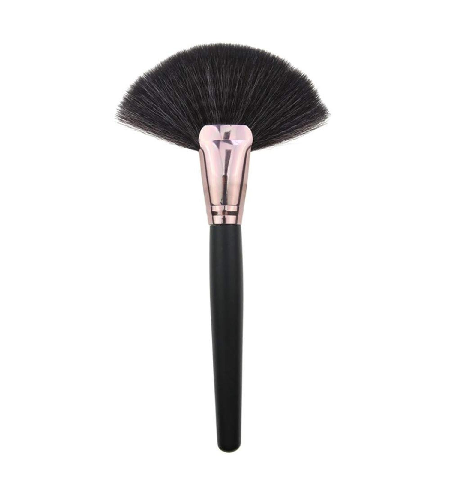 Glamza Black and Rose Gold Fan Highlight Brush Face Body Contour Blending Contouring - Buy Online on GoSupps.com