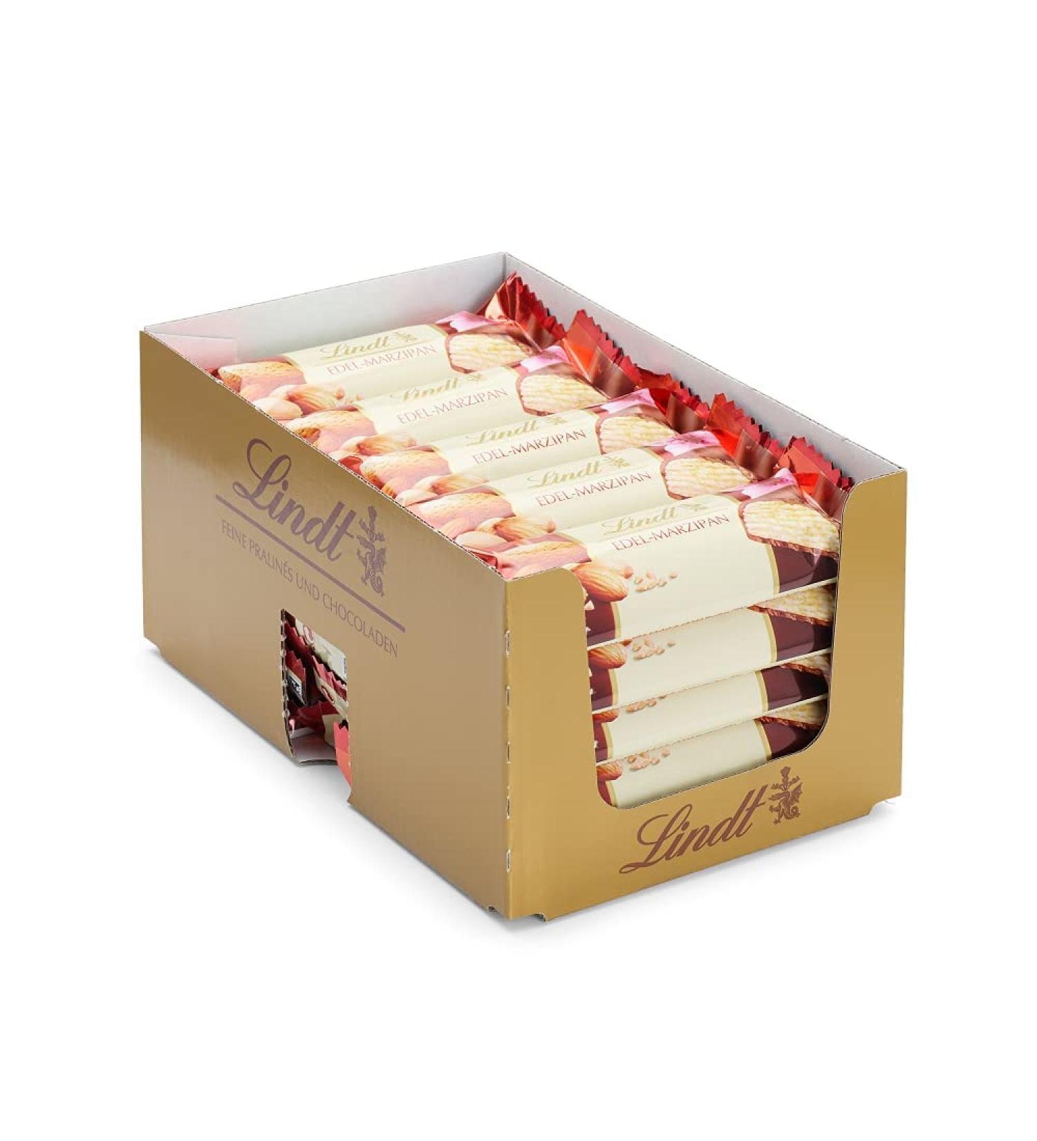 Lindt Chocolate Marzipan Bar | 25 x 50g Counter Display | 1250g Pure Marzipan & Dark Chocolate | Premium Chocolate Gift - Buy Online on GoSupps.com