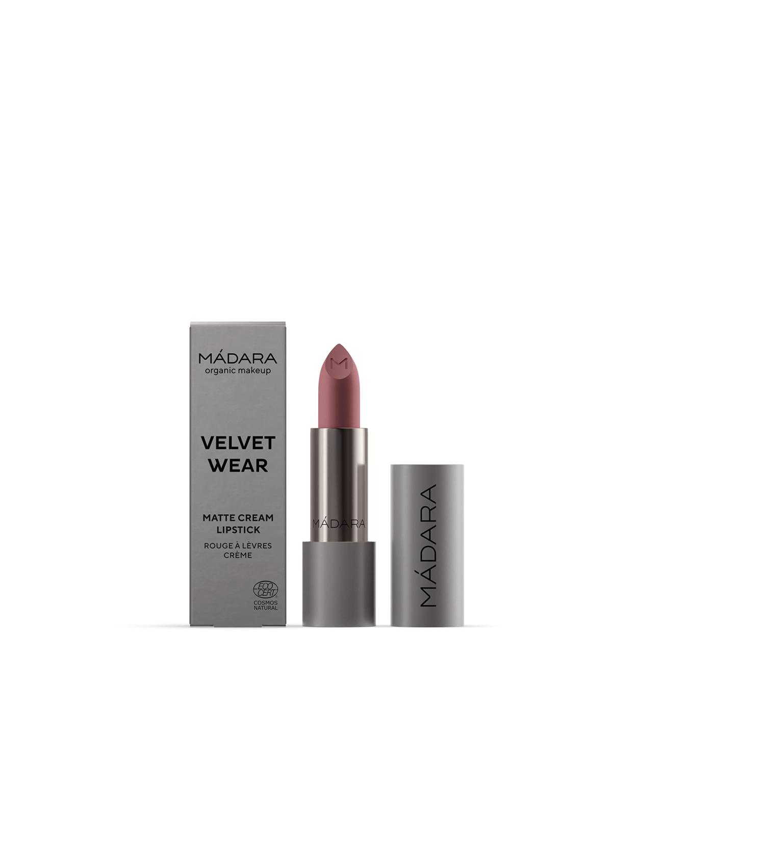 M dara Organic Skincare |Velvet Wear Matte Cream Lipstick #31 Cool Nude - 3.8g Velvety Texture Ultra -Spradable Comfortable Wear Satin Finish with Blueberry Seed Oil and Shea Butter vegan
